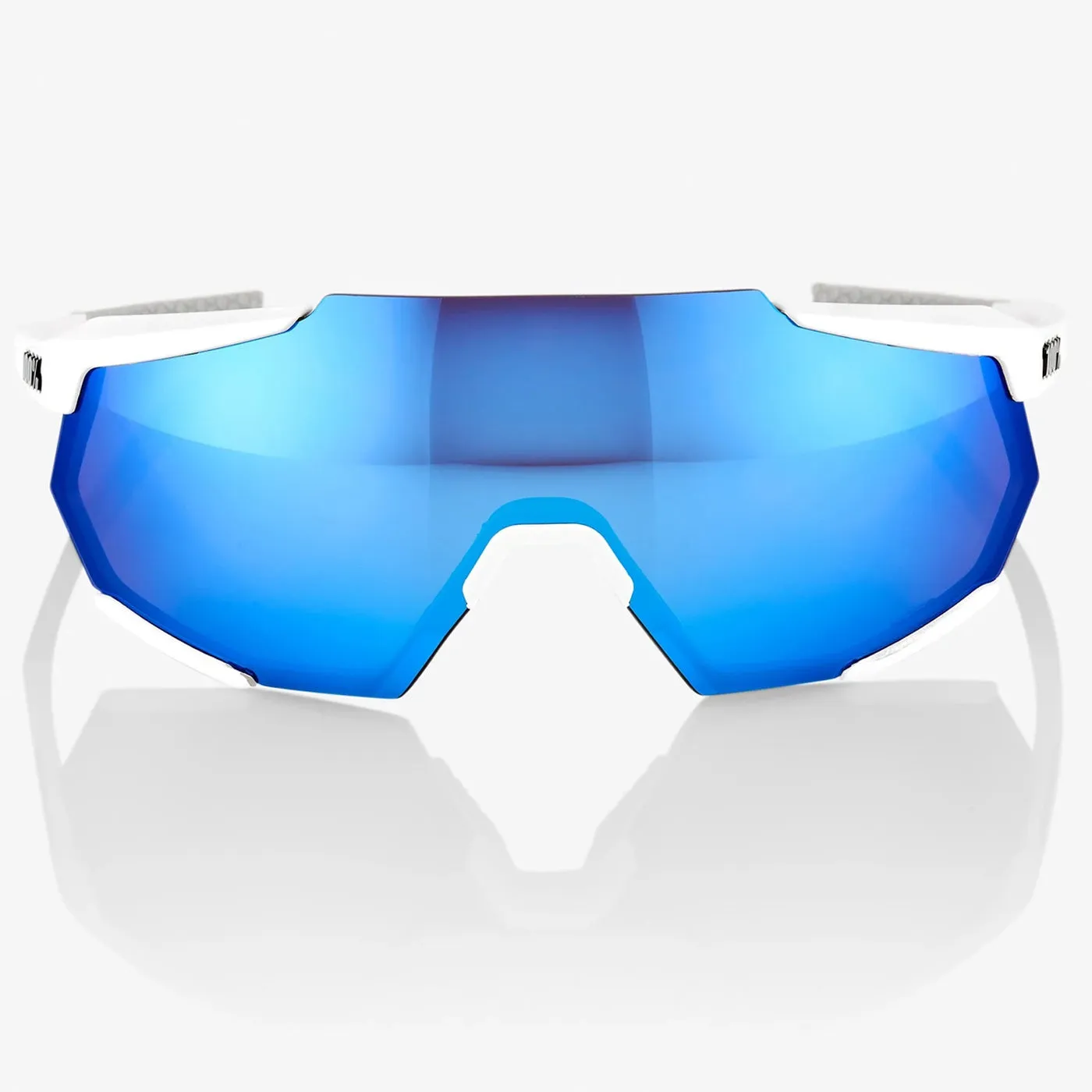 100% Racetrap 3.0 glasses - Matt White HiPER Blue Multilayer Mirror