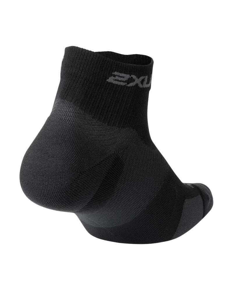 2XU Vectr Light Cushion Compression 1/4 Crew Unisex Compression Socks (Black/Titanium)