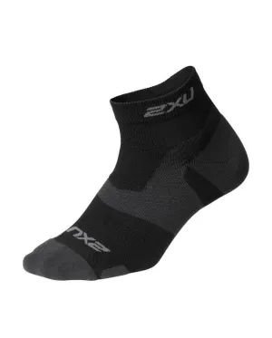 2XU Vectr Light Cushion Compression 1/4 Crew Unisex Compression Socks (Black/Titanium)