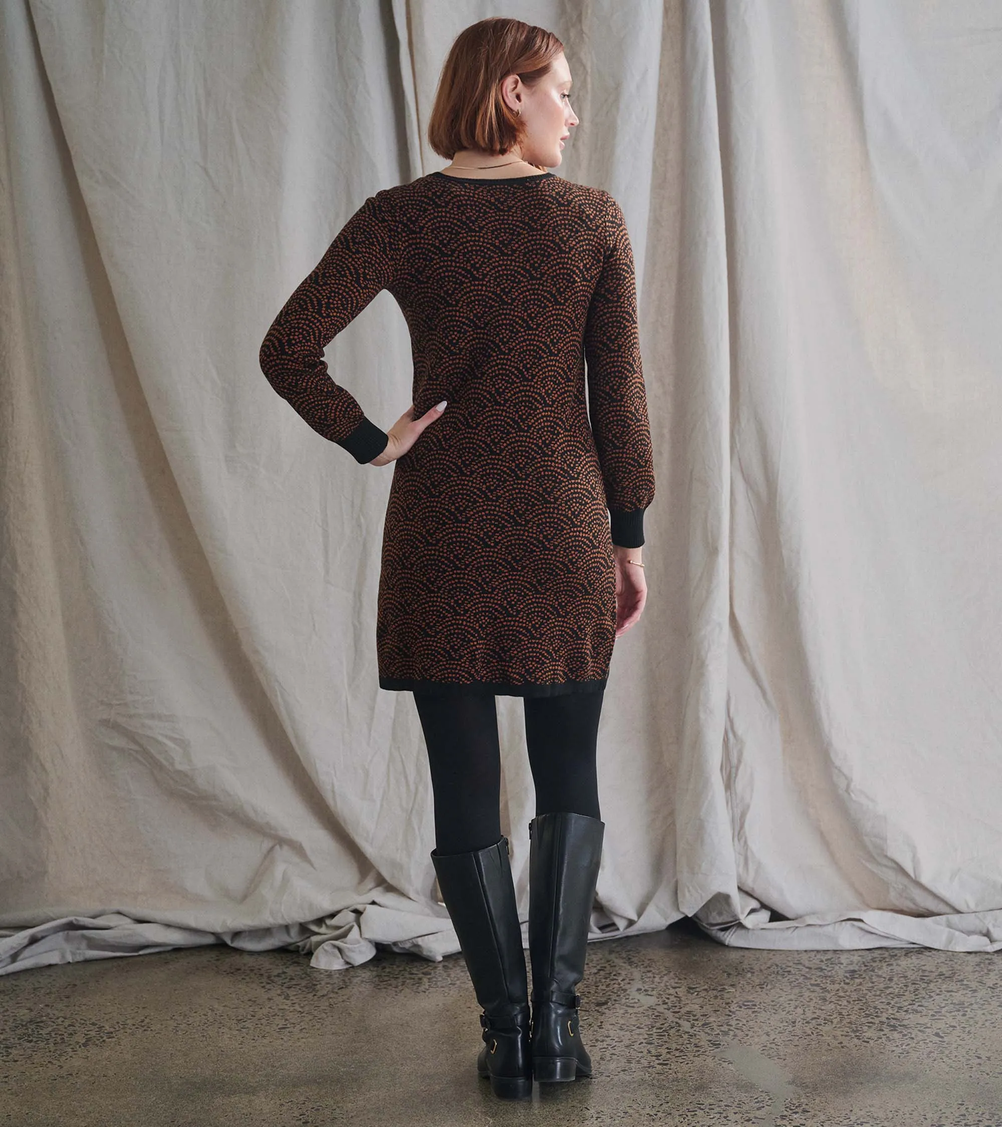 Abigail Sweater Dress - Art Deco Dots -Hatley