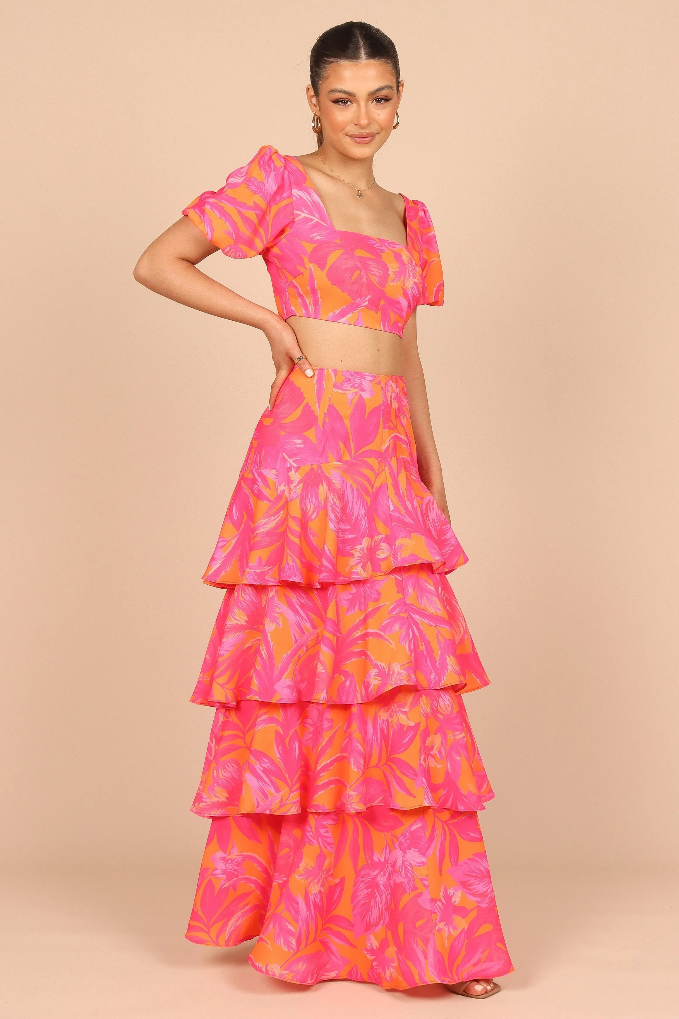 Addison Crop Top - Pink Tropics