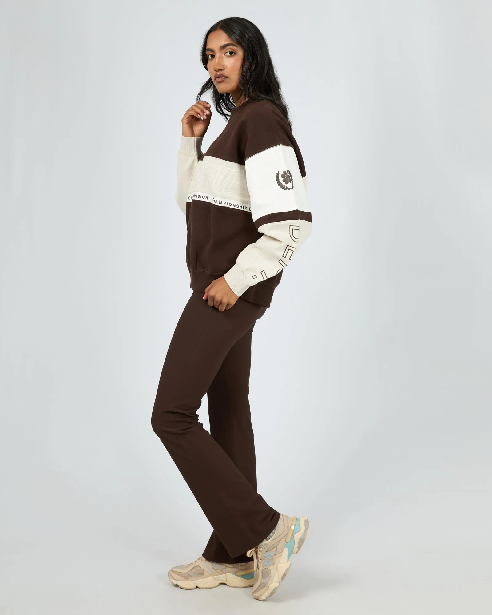 All About Eve Performance Slouch Panel Crew Brown