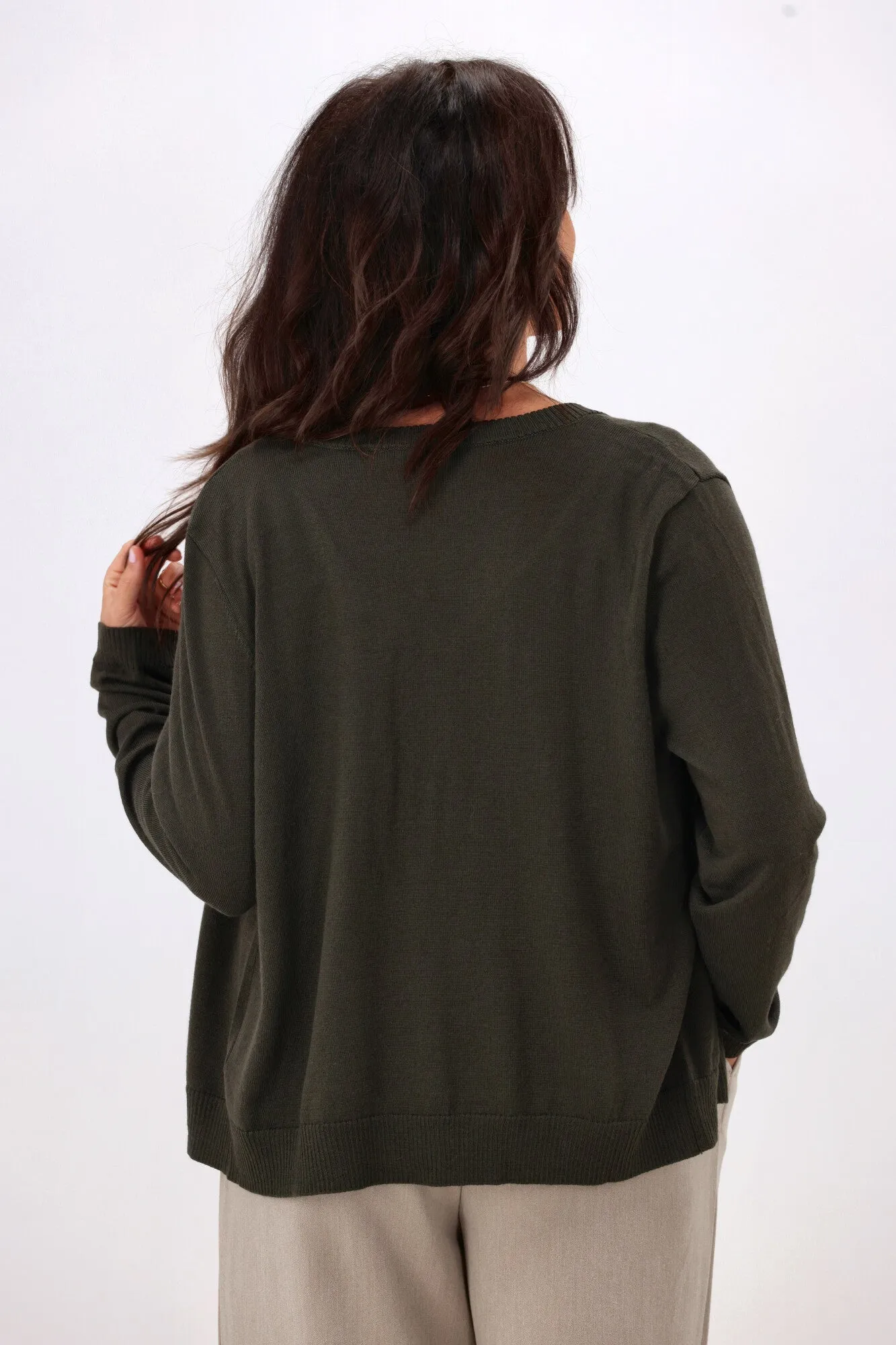 Alpine by Shine On Quebec Rib Detail Cardigan Olive