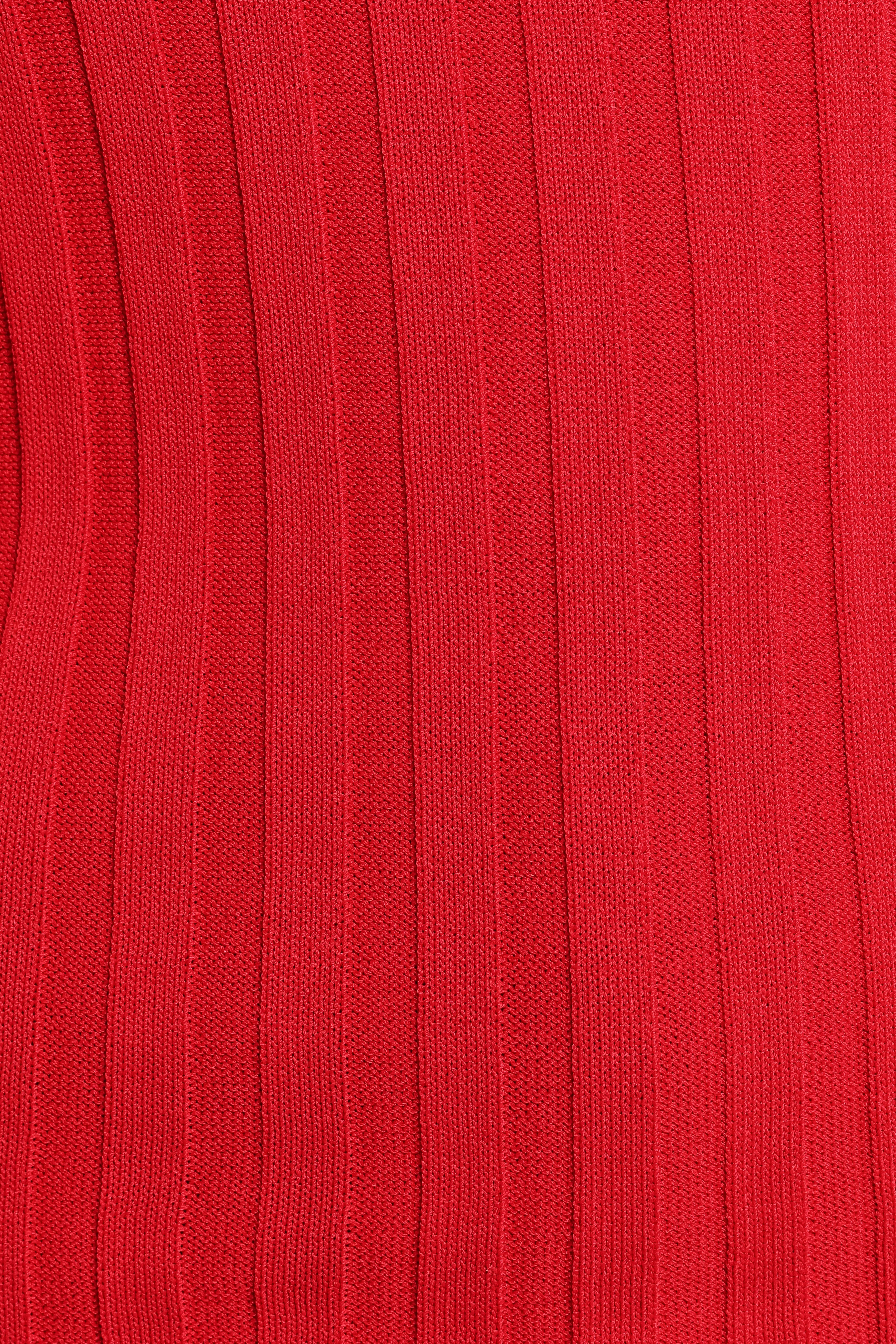 Aneesa Wide Rib Knit Top - Red
