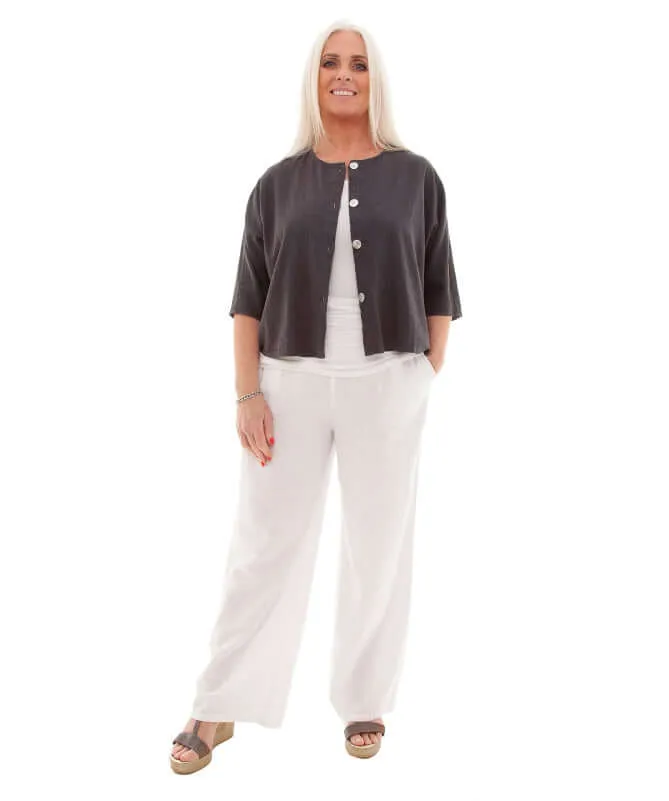 Avril Crop Shell Button Jacket