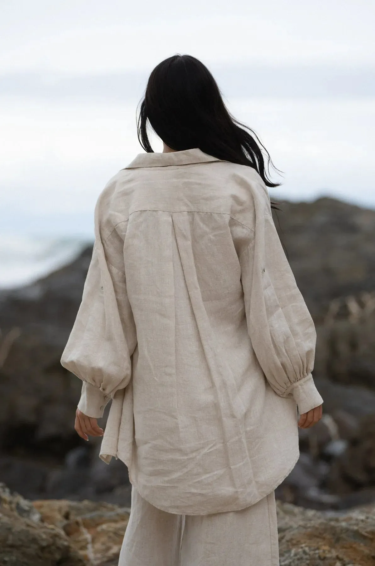 Billie Linen Shirt/Dress - Oatmeal