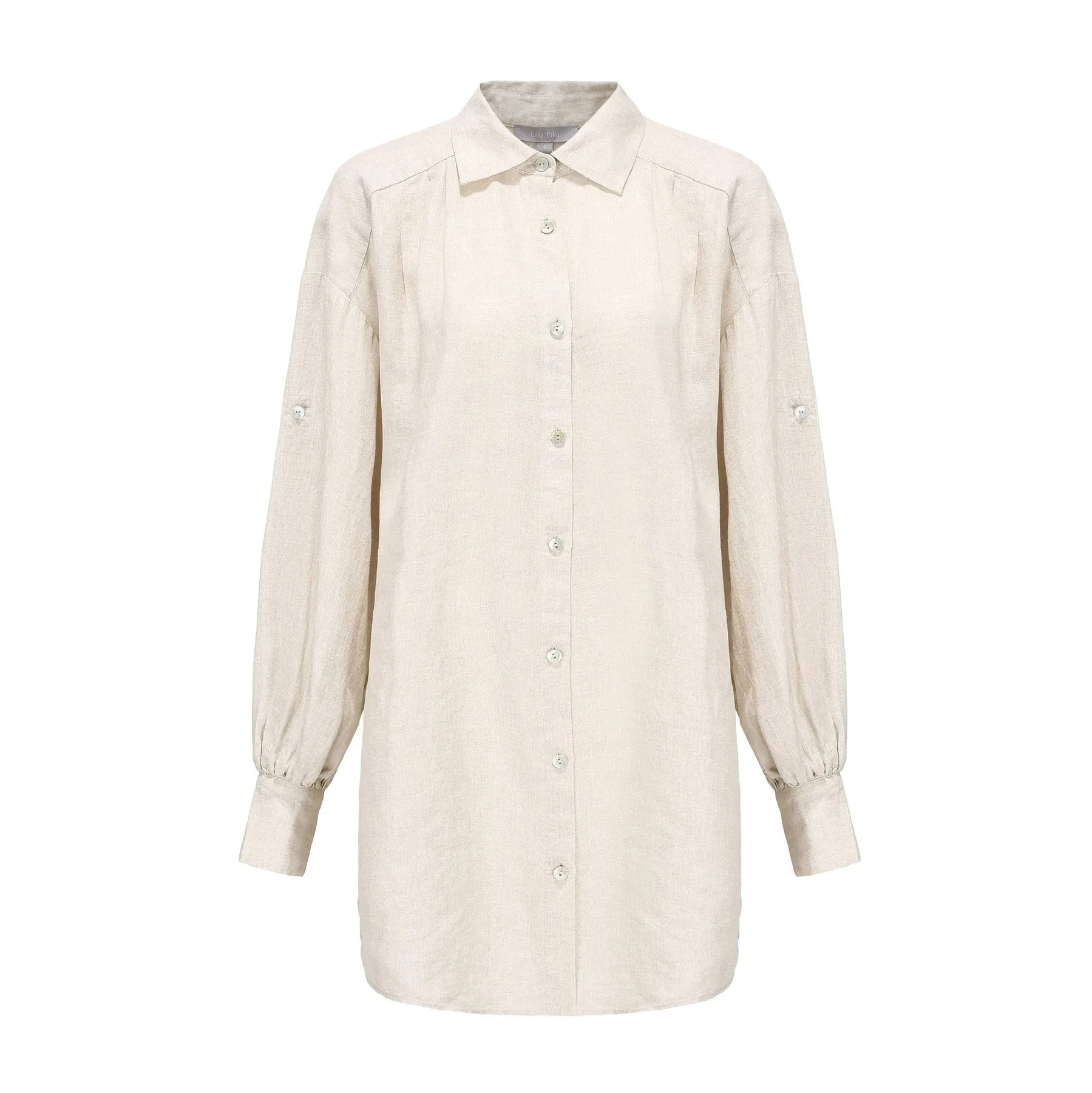 Billie Linen Shirt/Dress - Oatmeal