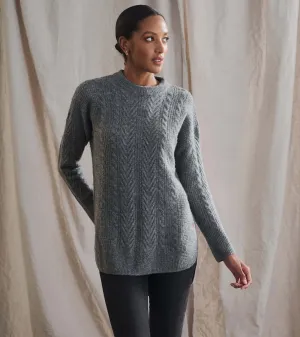 Cable Knit Tunic - Charcoal Heather -Hatley
