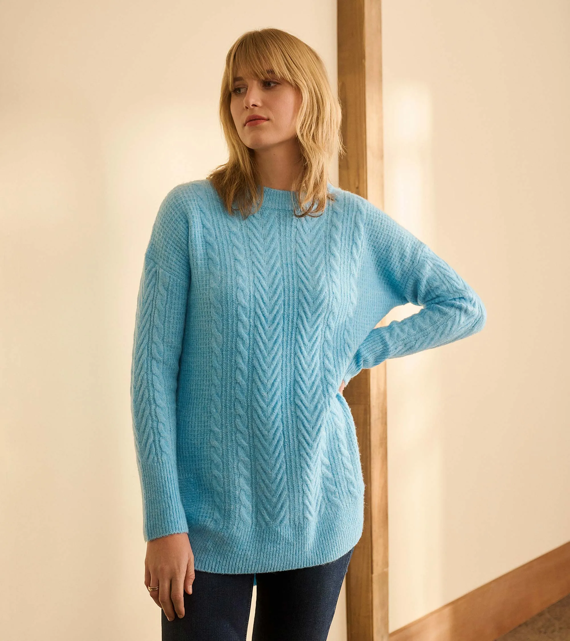 Cable Knit Tunic - Sky Blue -Hatley