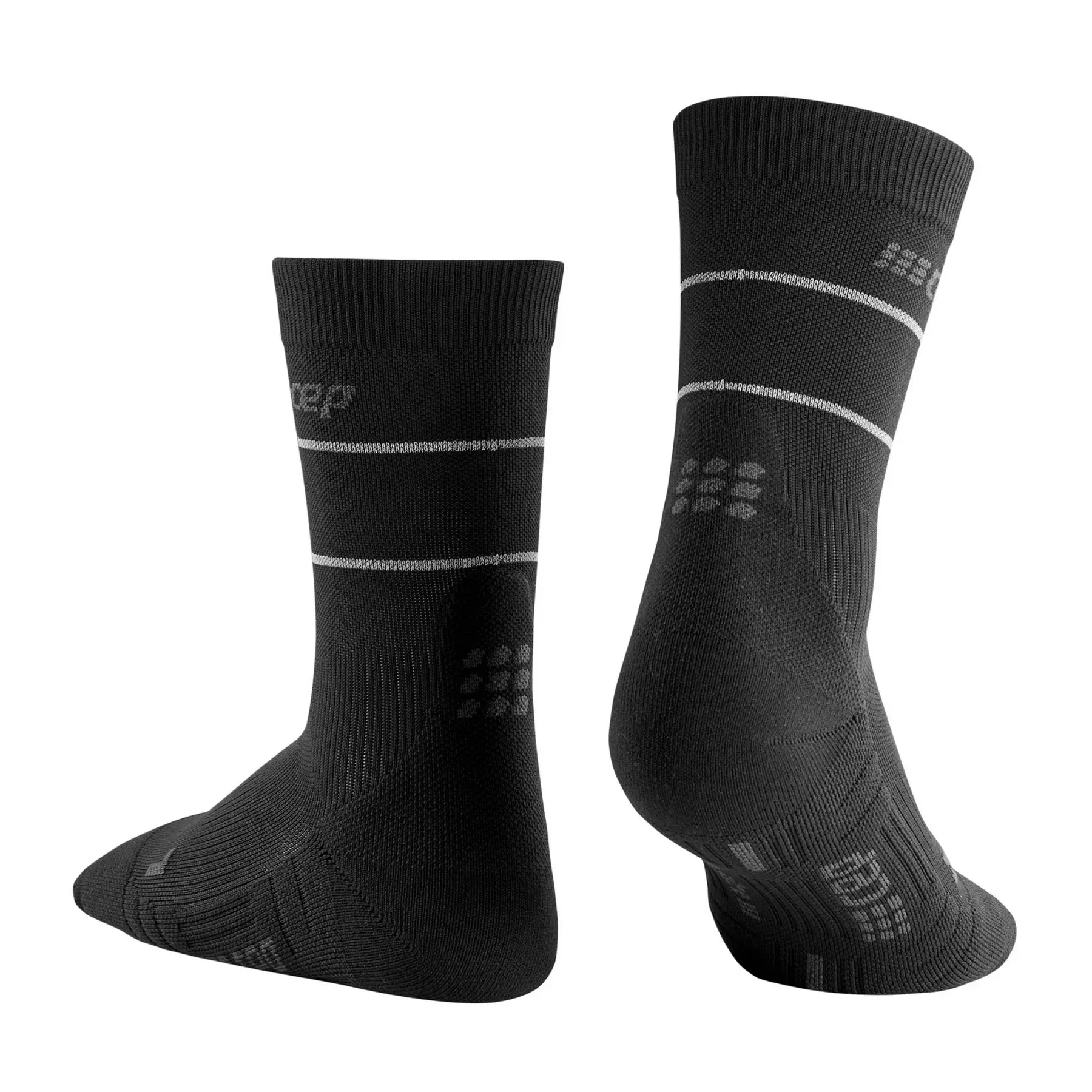 CEP Compression Reflective Mid Cut Men's Compression Socks (Black/Silver)