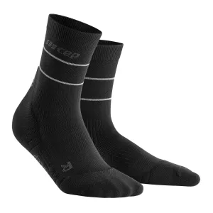 CEP Compression Reflective Mid Cut Men's Compression Socks (Black/Silver)