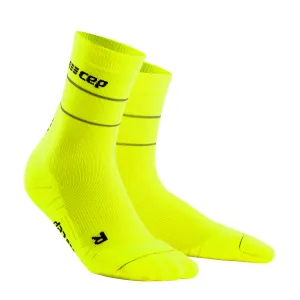 CEP Compression Reflective Mid Cut Women's Compression Socks (Neon Yellow)