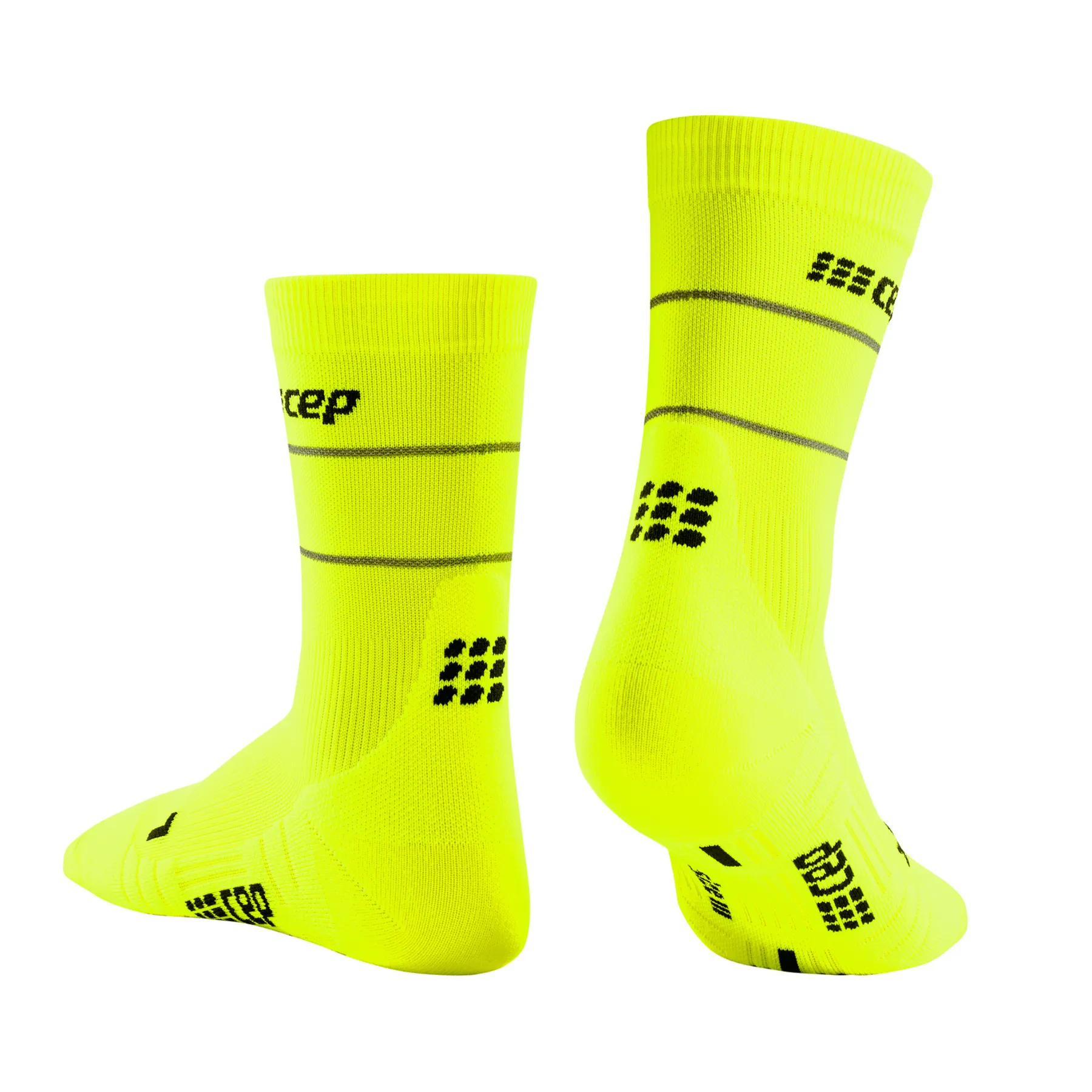 CEP Compression Reflective Mid Cut Women's Compression Socks (Neon Yellow)