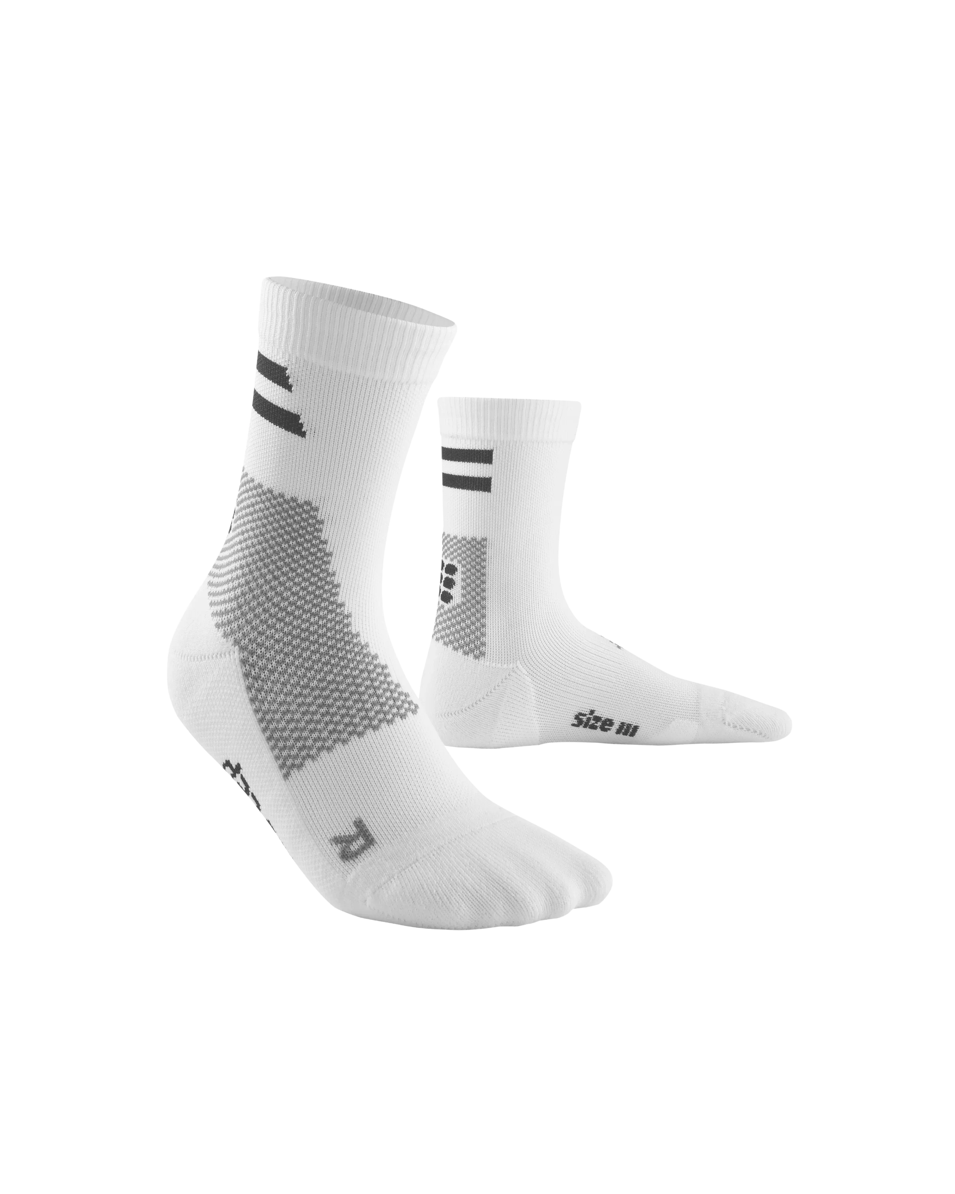 CEP Compression Training Mid Cut Men's Compression Socks (White)