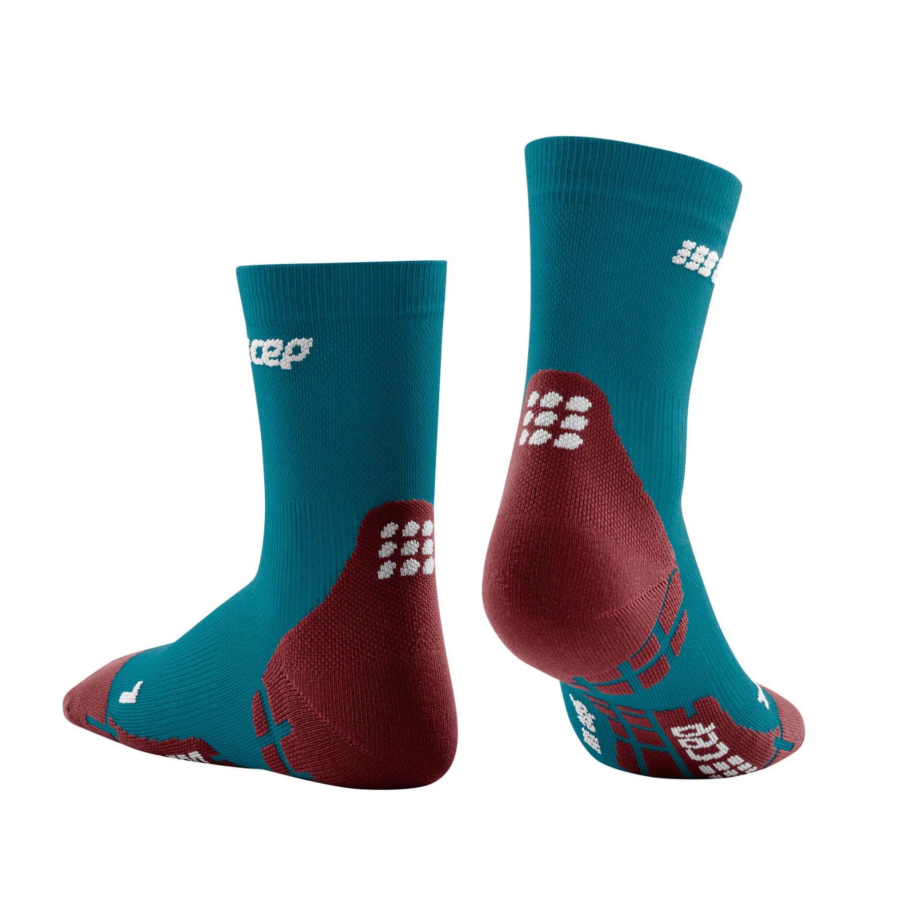 CEP Compression Ultralight Short Men's Compression Socks (Petrol/Dark Red)