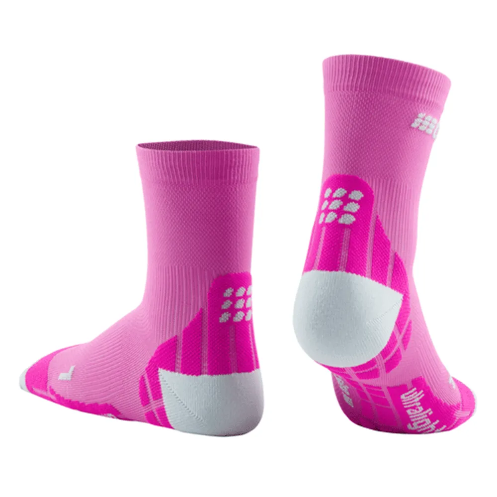 CEP Compression Ultralight Short Women's Compression Socks (Electric Pink/Light Grey)