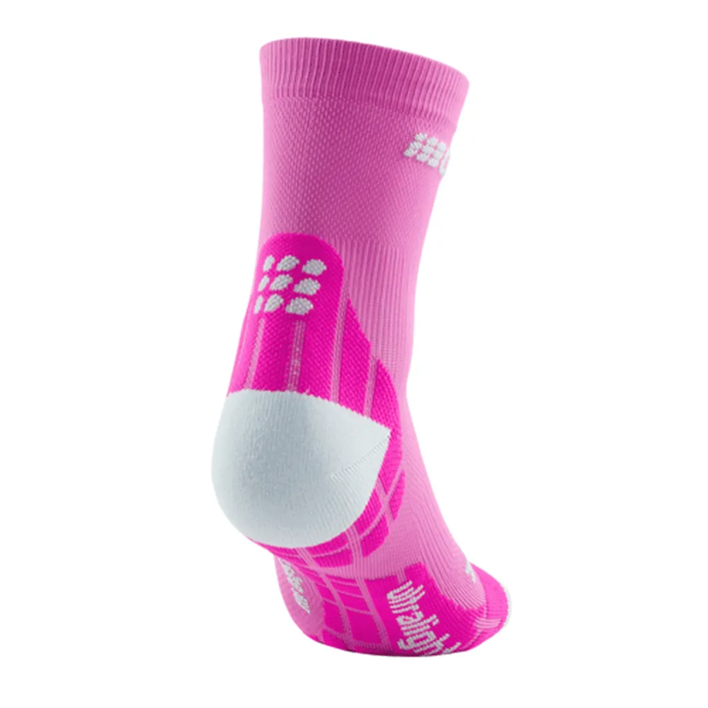 CEP Compression Ultralight Short Women's Compression Socks (Electric Pink/Light Grey)