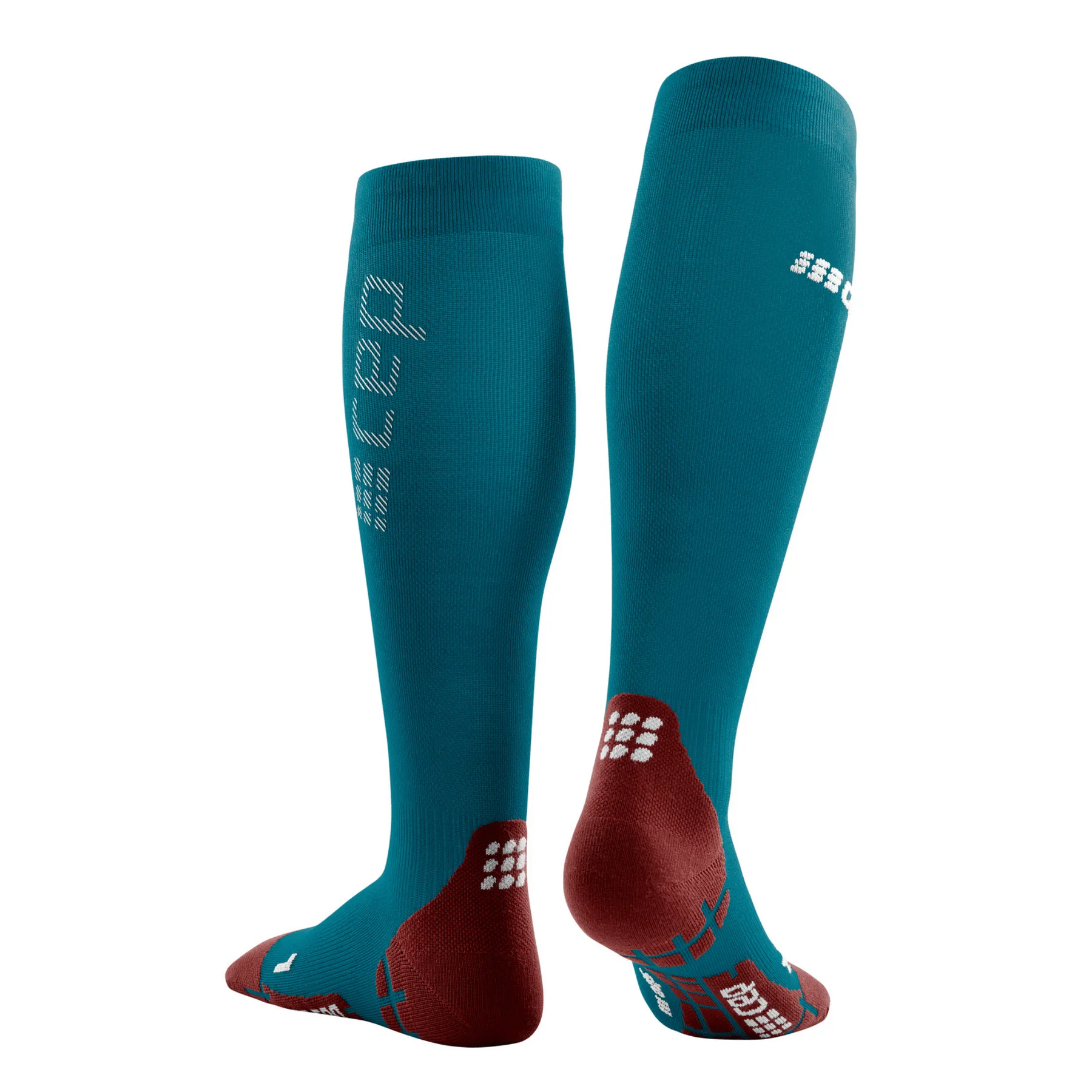 CEP Compression Ultralight Tall Compression Women's Compression Socks (Petrol/Dark Red)