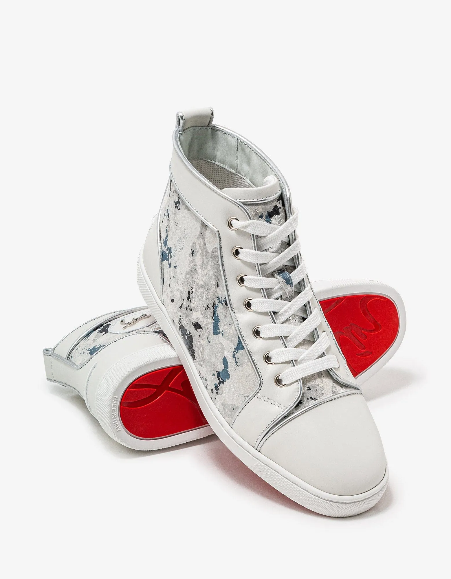 Christian Louboutin Louis Orlato Flat Gravity White High Top Trainers