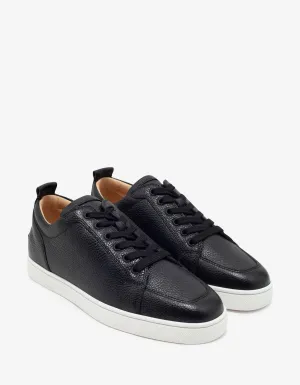 Christian Louboutin Rantulow Black Grain Leather Trainers