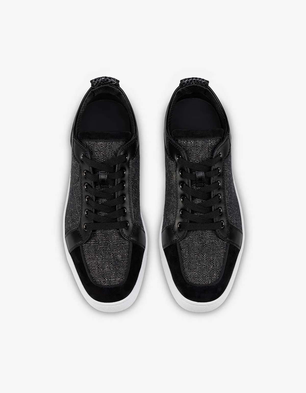 Christian Louboutin Rantulow Black Linen Trainers
