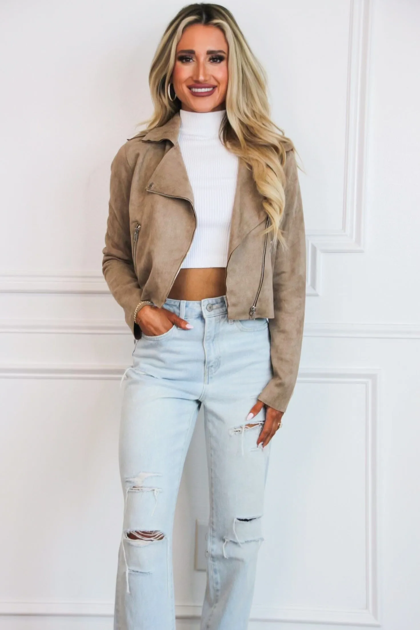 Dalton Distressed High Rise Straight Denim: Light Wash