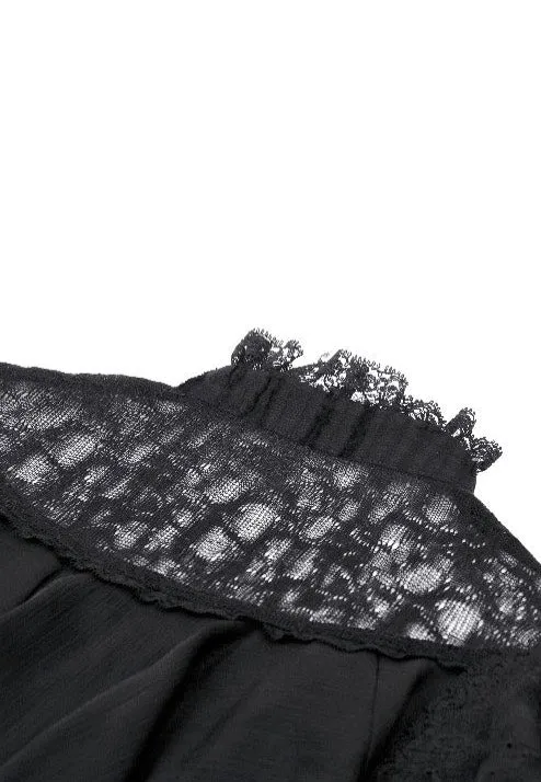 Dark In Love - Gothic Tattered Cape Mock Two-Piece - Blouse