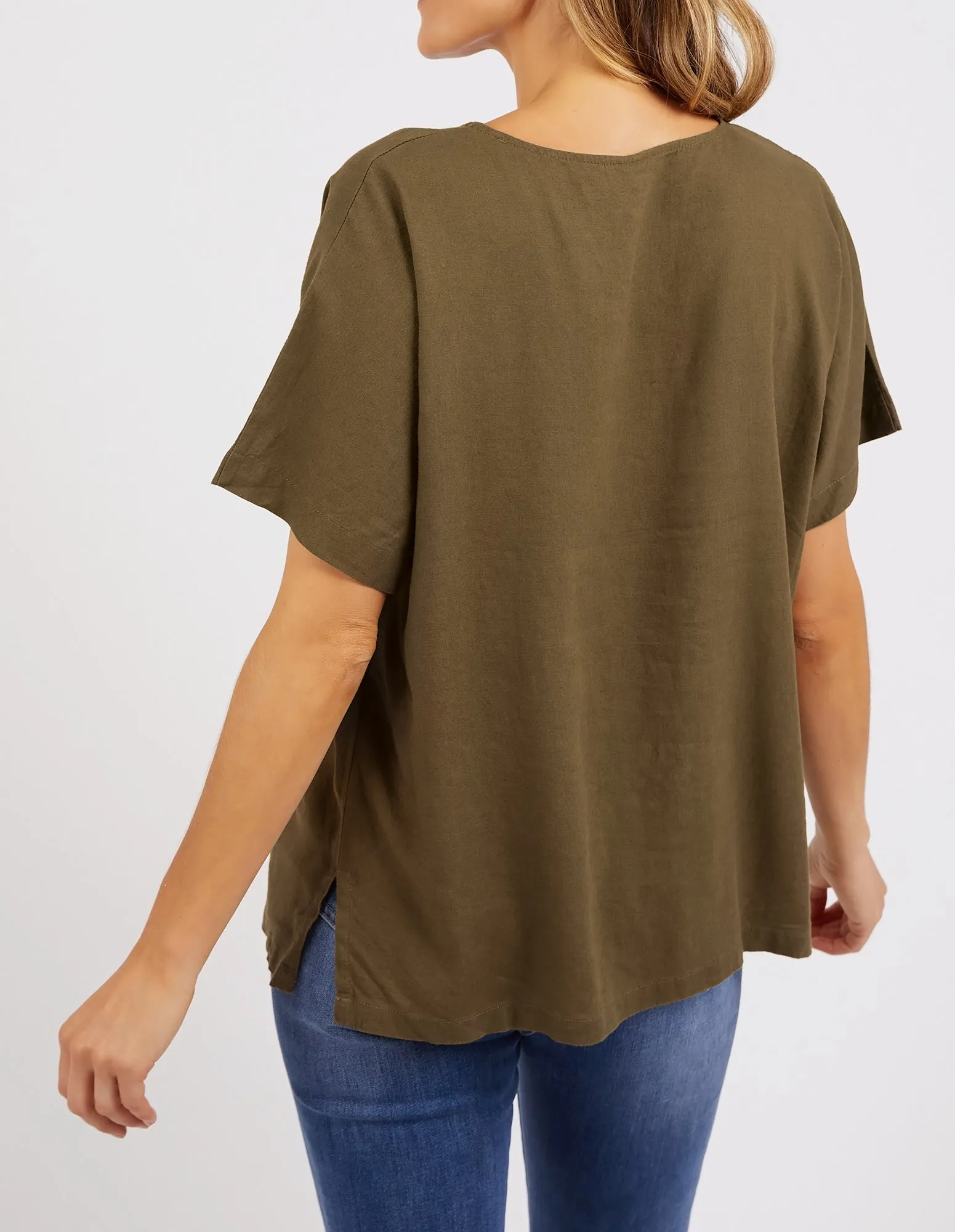 Elm Curtis Woven S/S Tee Clover