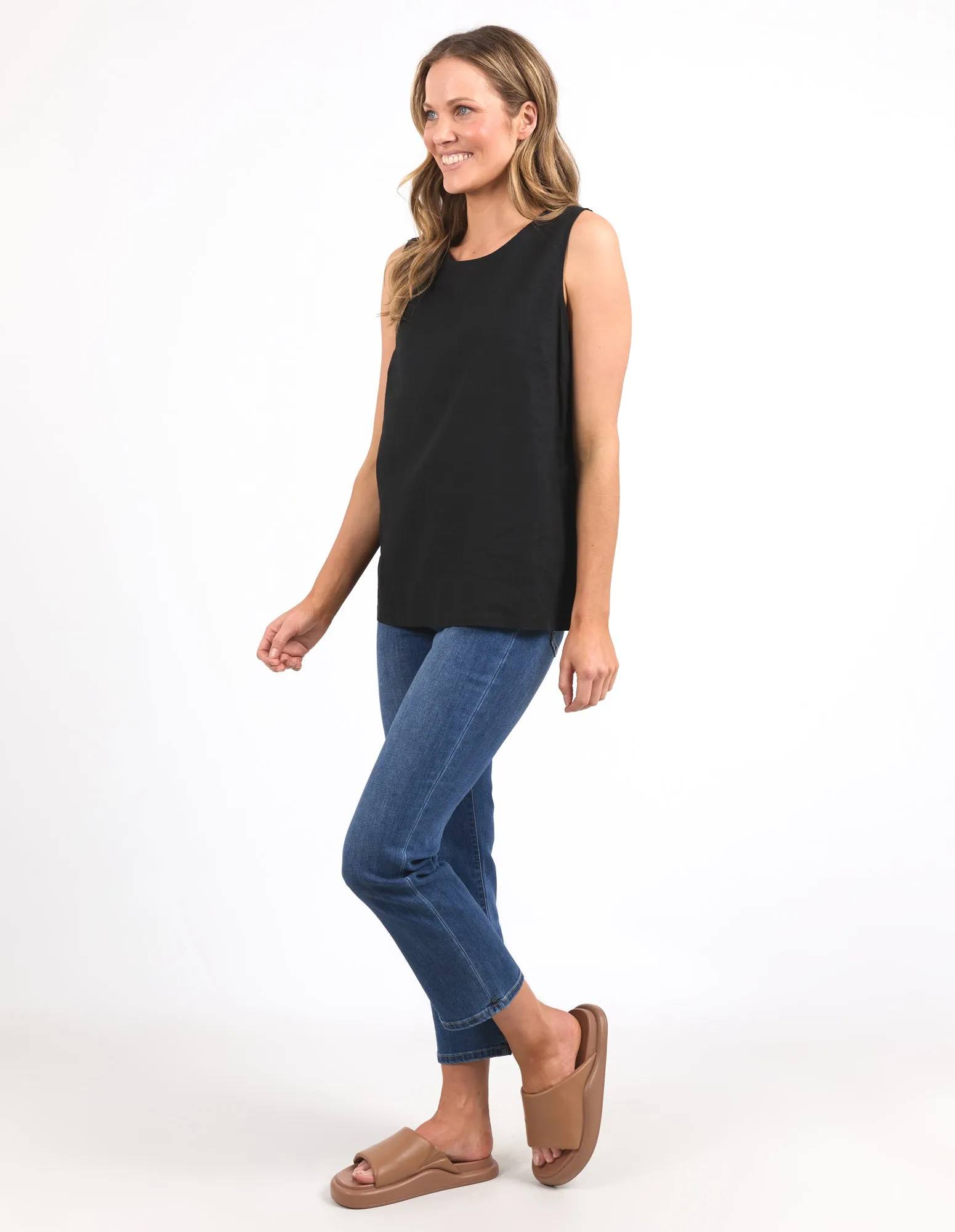 Elm Curtis Woven Tank Black