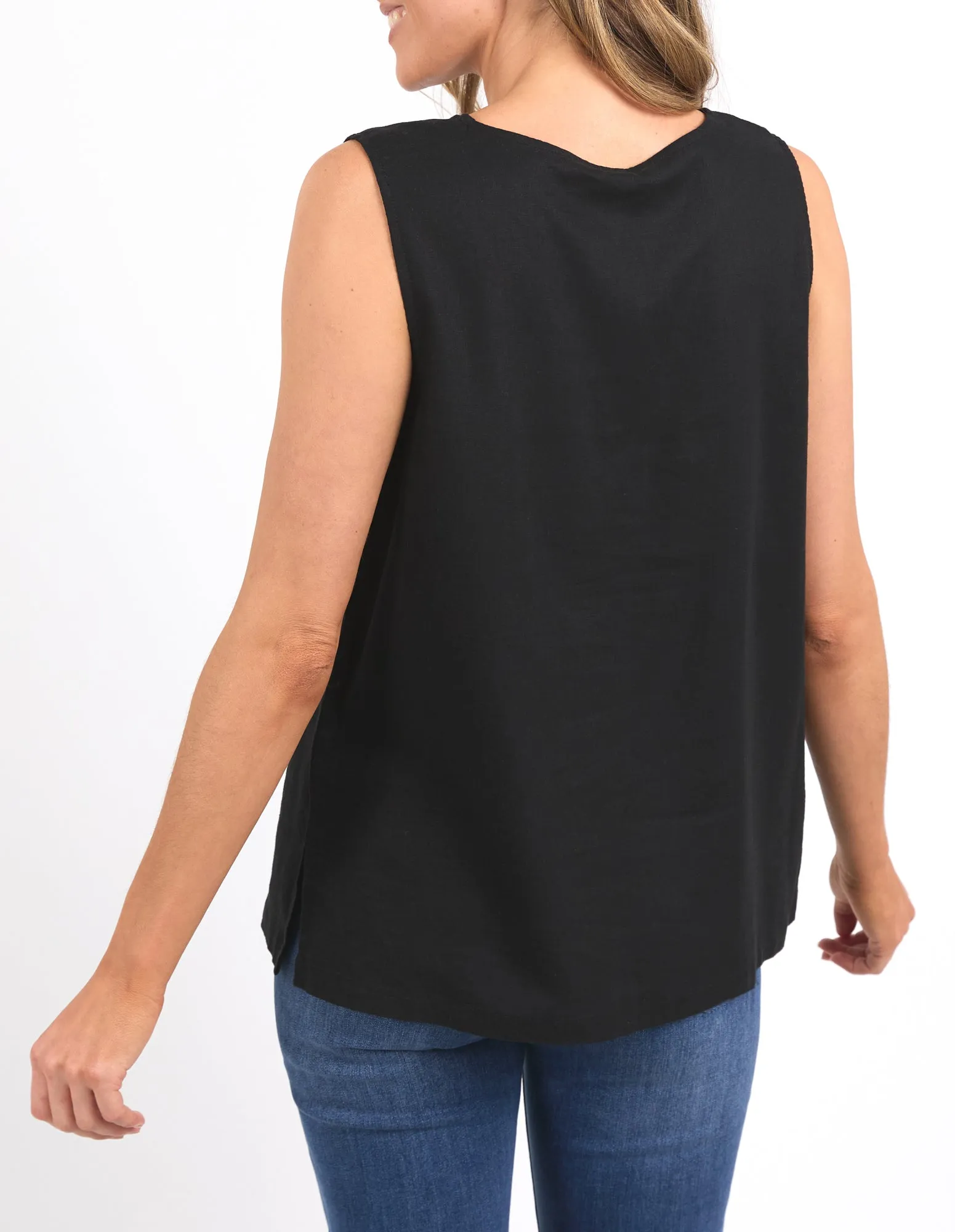 Elm Curtis Woven Tank Black