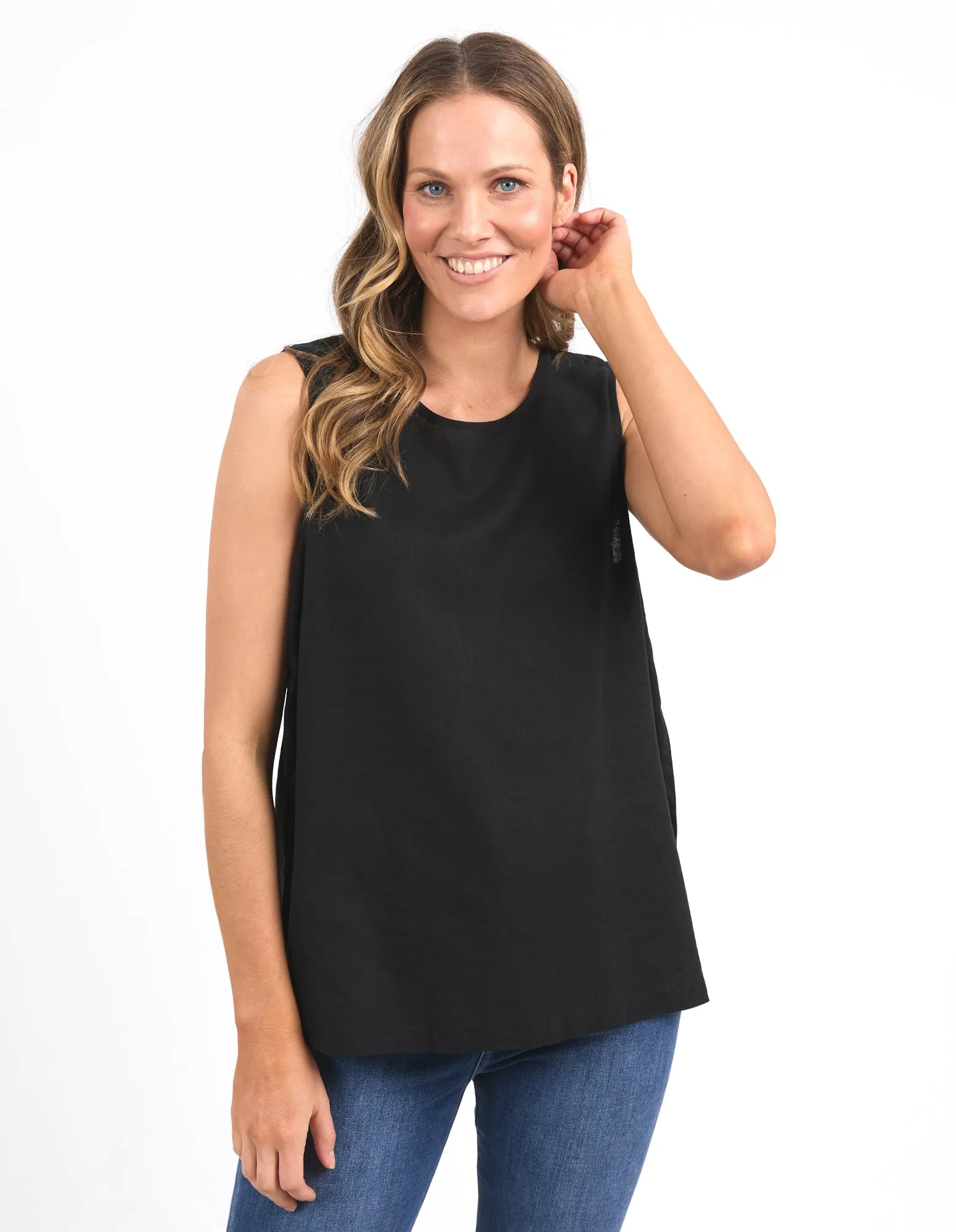 Elm Curtis Woven Tank Black