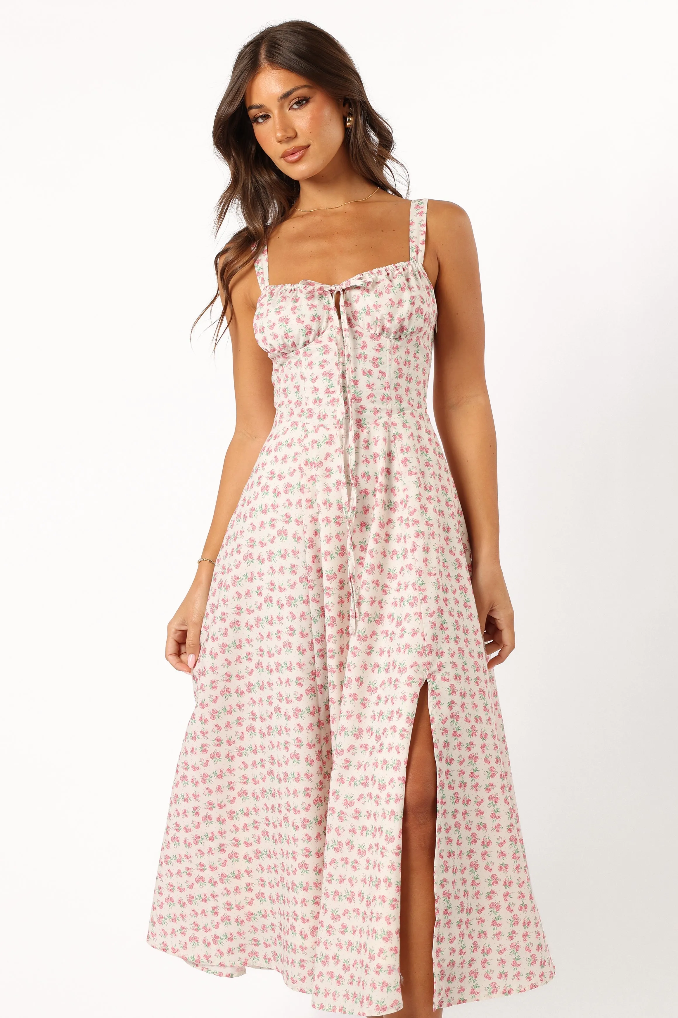 Elodie Midi Dress - Pink Floral