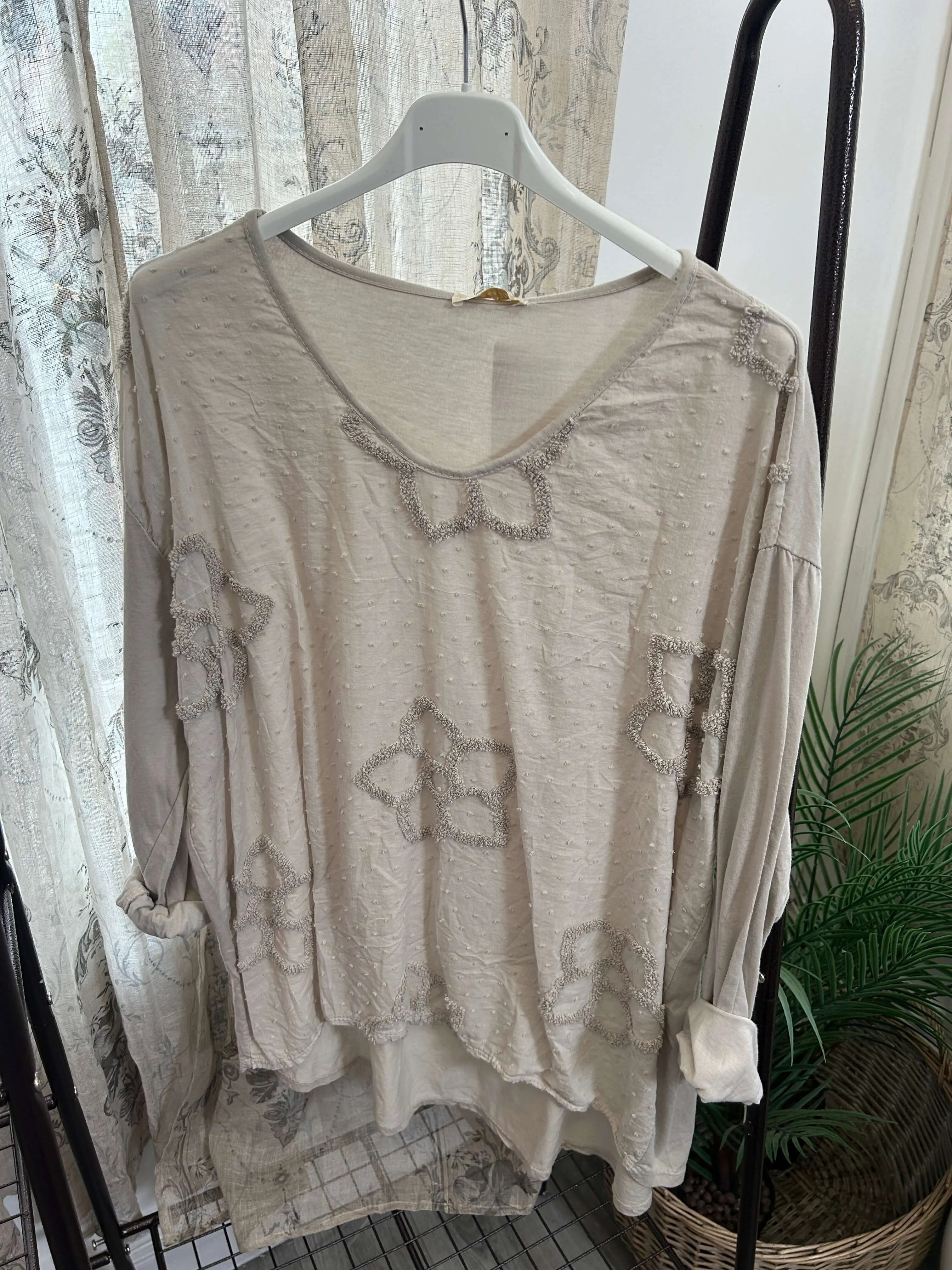 Floral Embroidered Long Sleeve Top