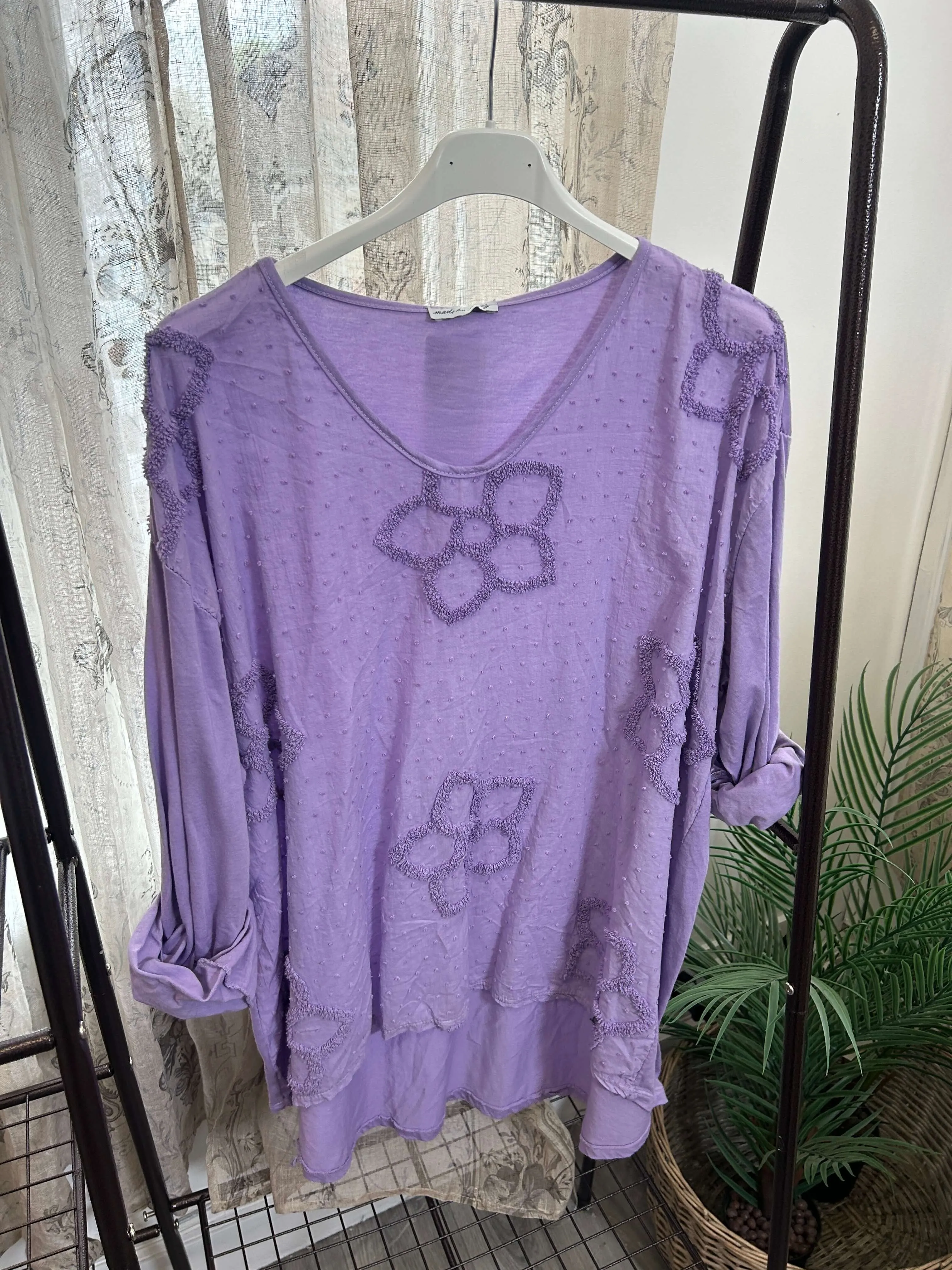 Floral Embroidered Long Sleeve Top