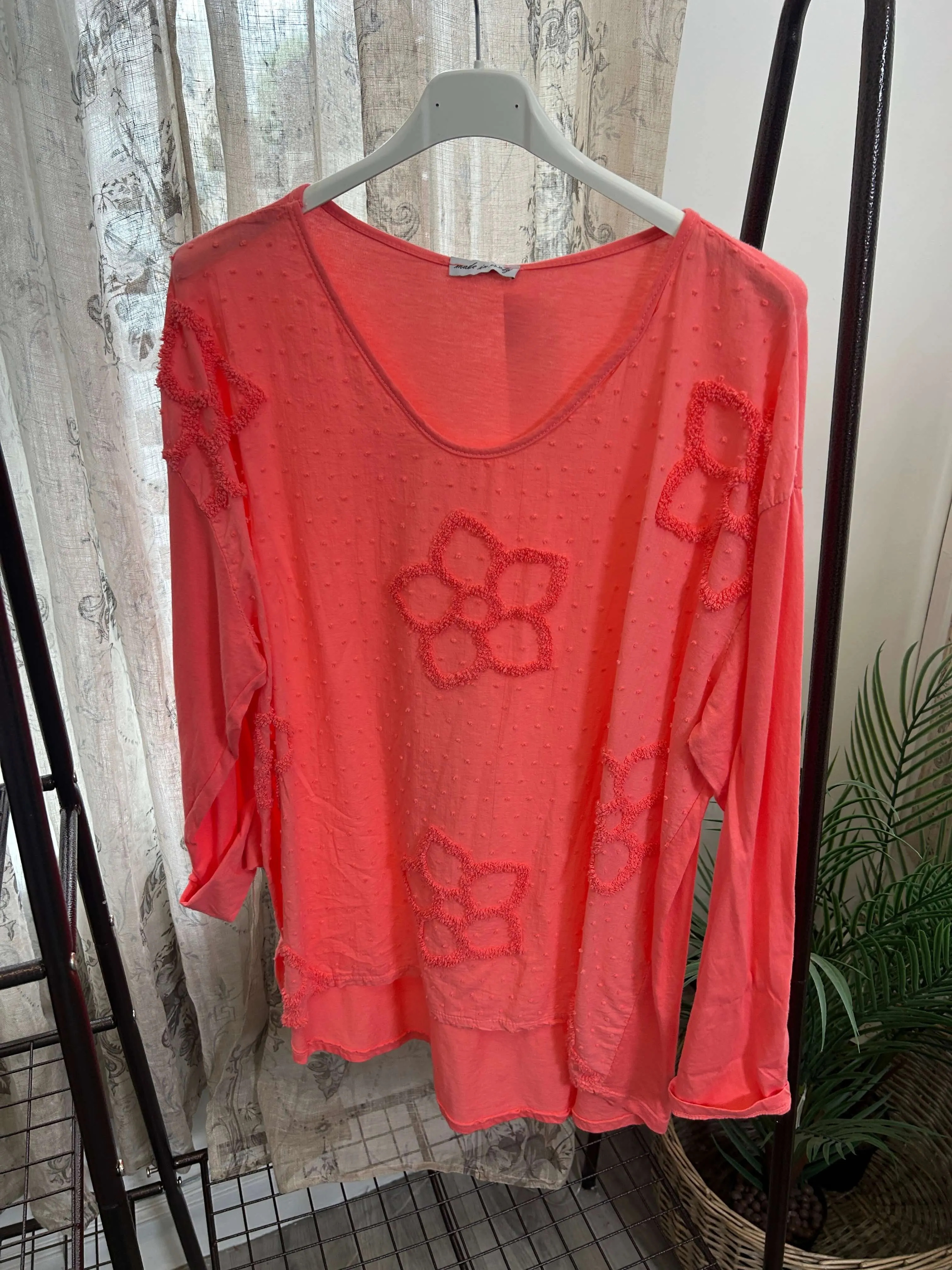 Floral Embroidered Long Sleeve Top