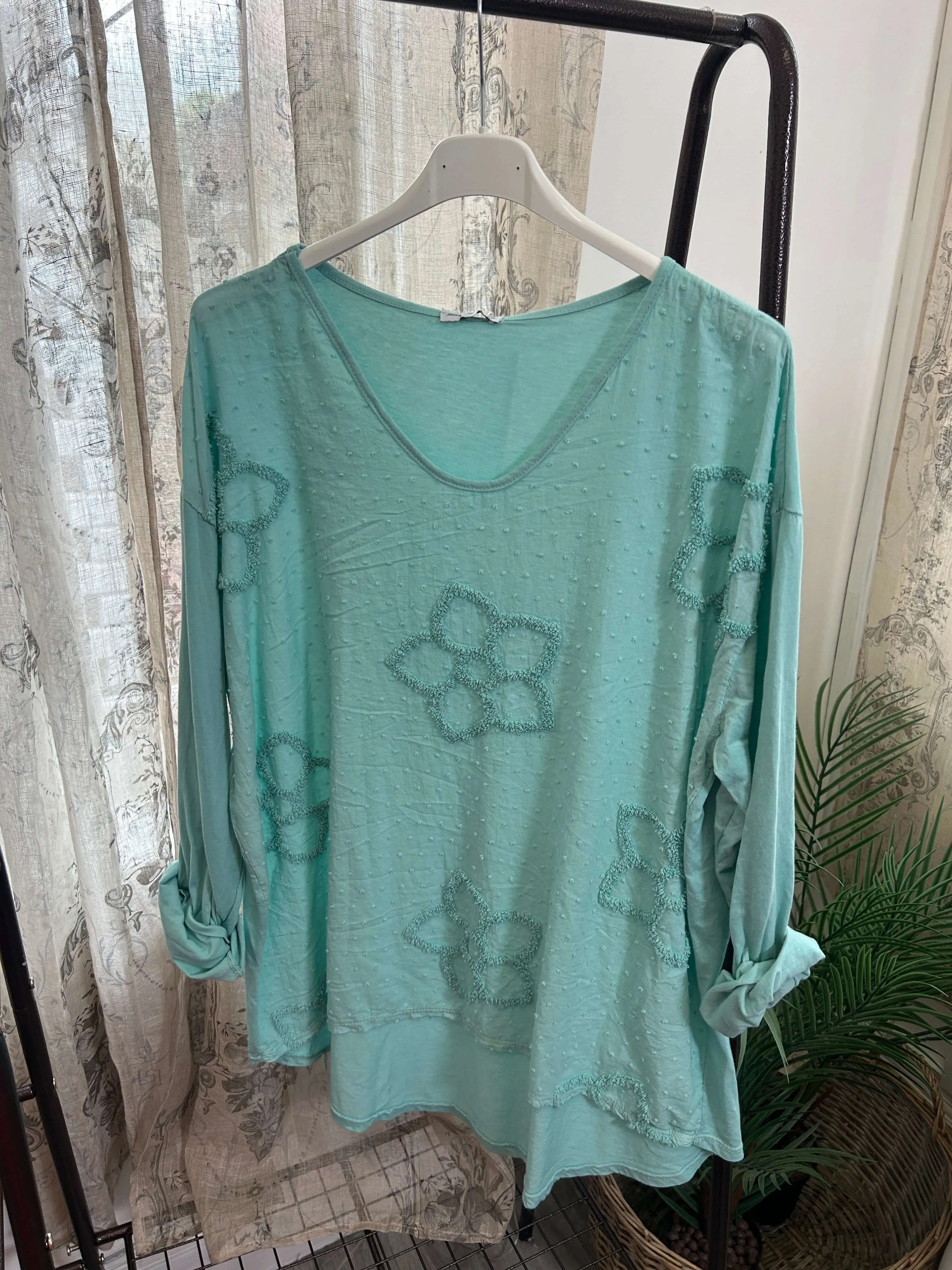 Floral Embroidered Long Sleeve Top