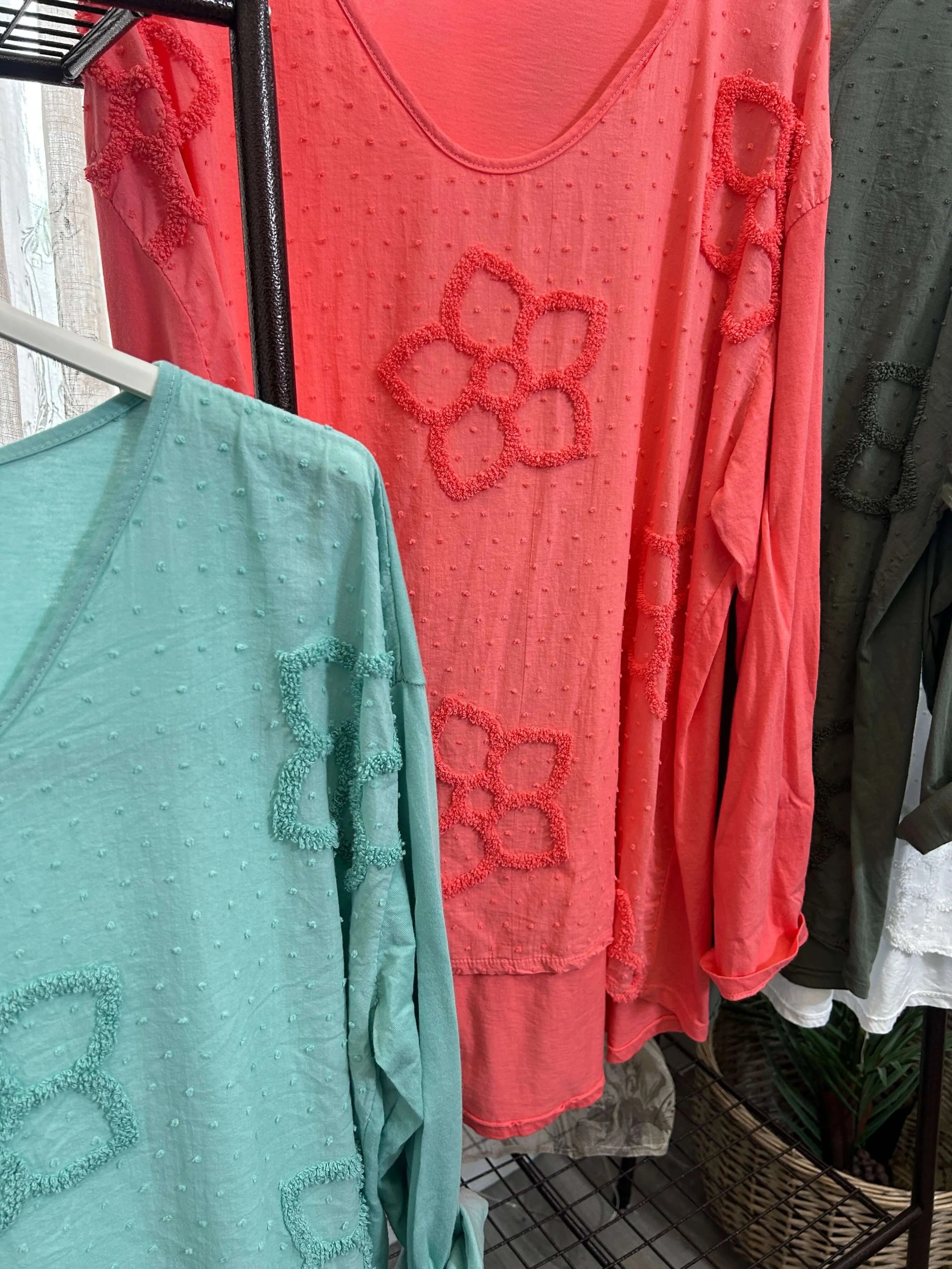 Floral Embroidered Long Sleeve Top