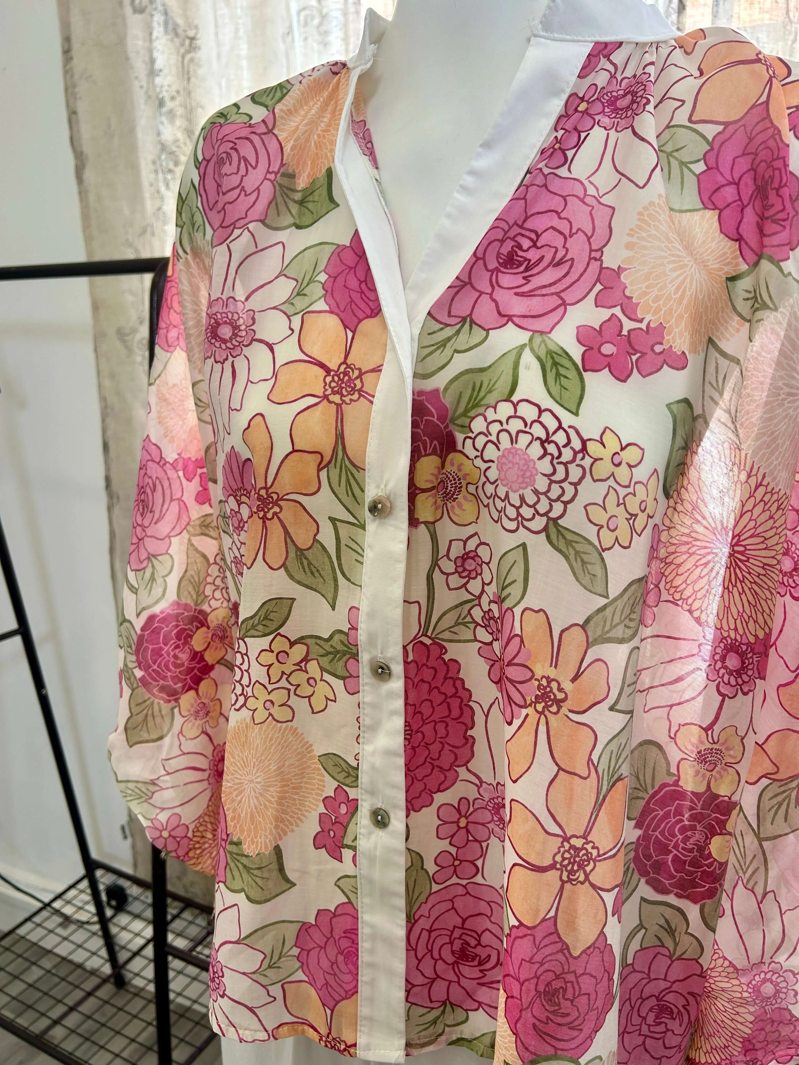 Floral Floaty Batwing Blouse