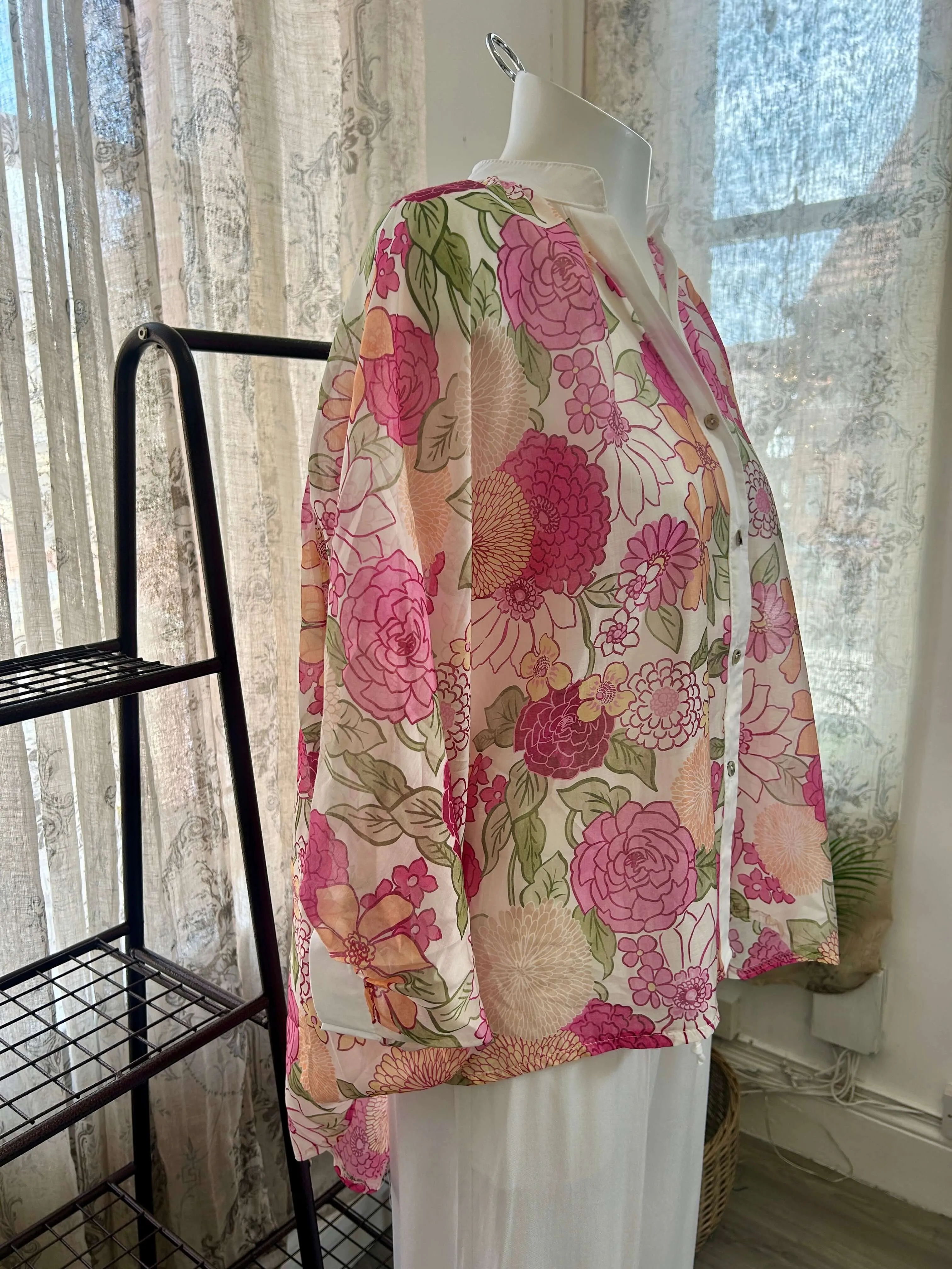 Floral Floaty Batwing Blouse