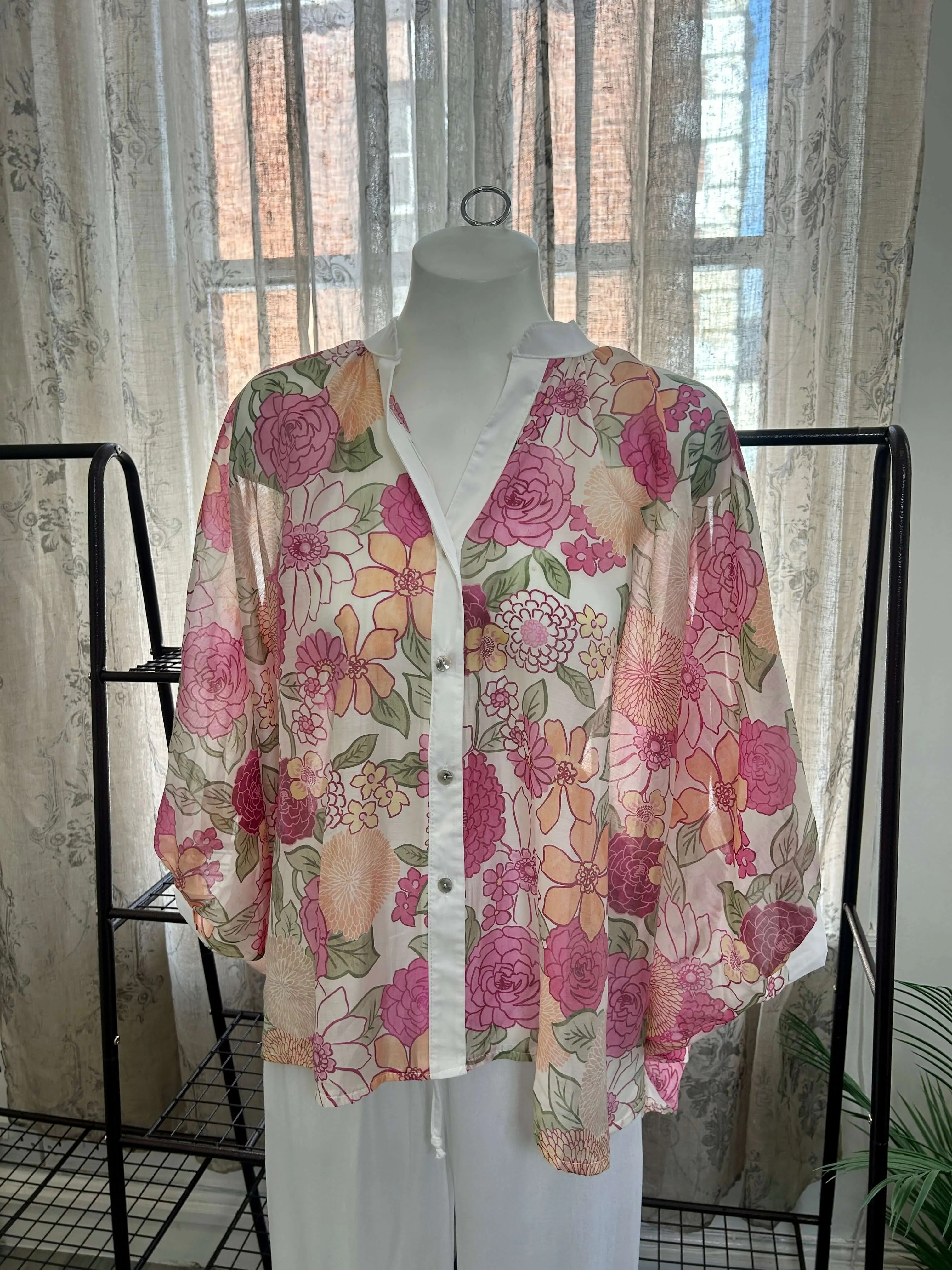 Floral Floaty Batwing Blouse