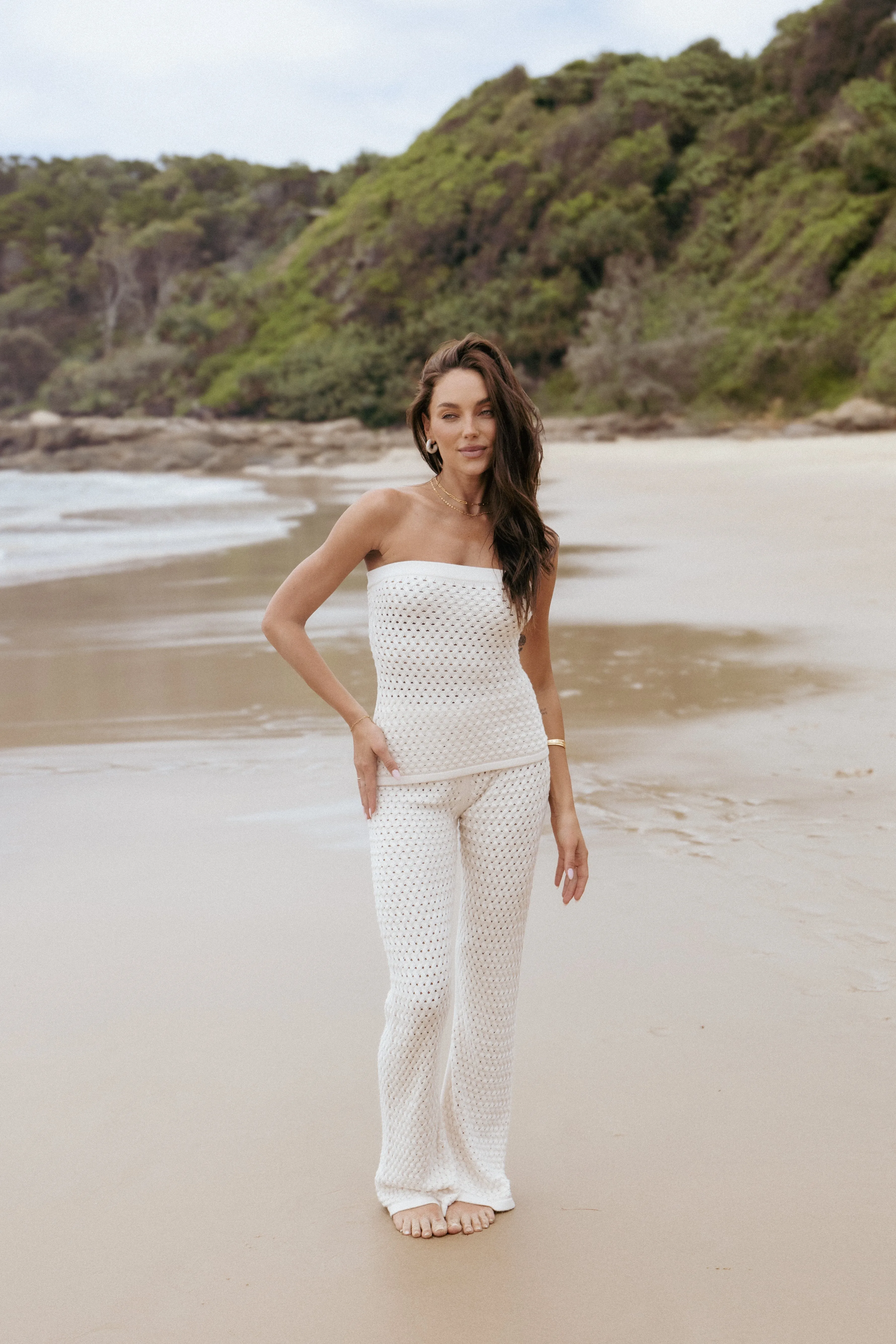 Fonte Strapless Knit Top - Cream