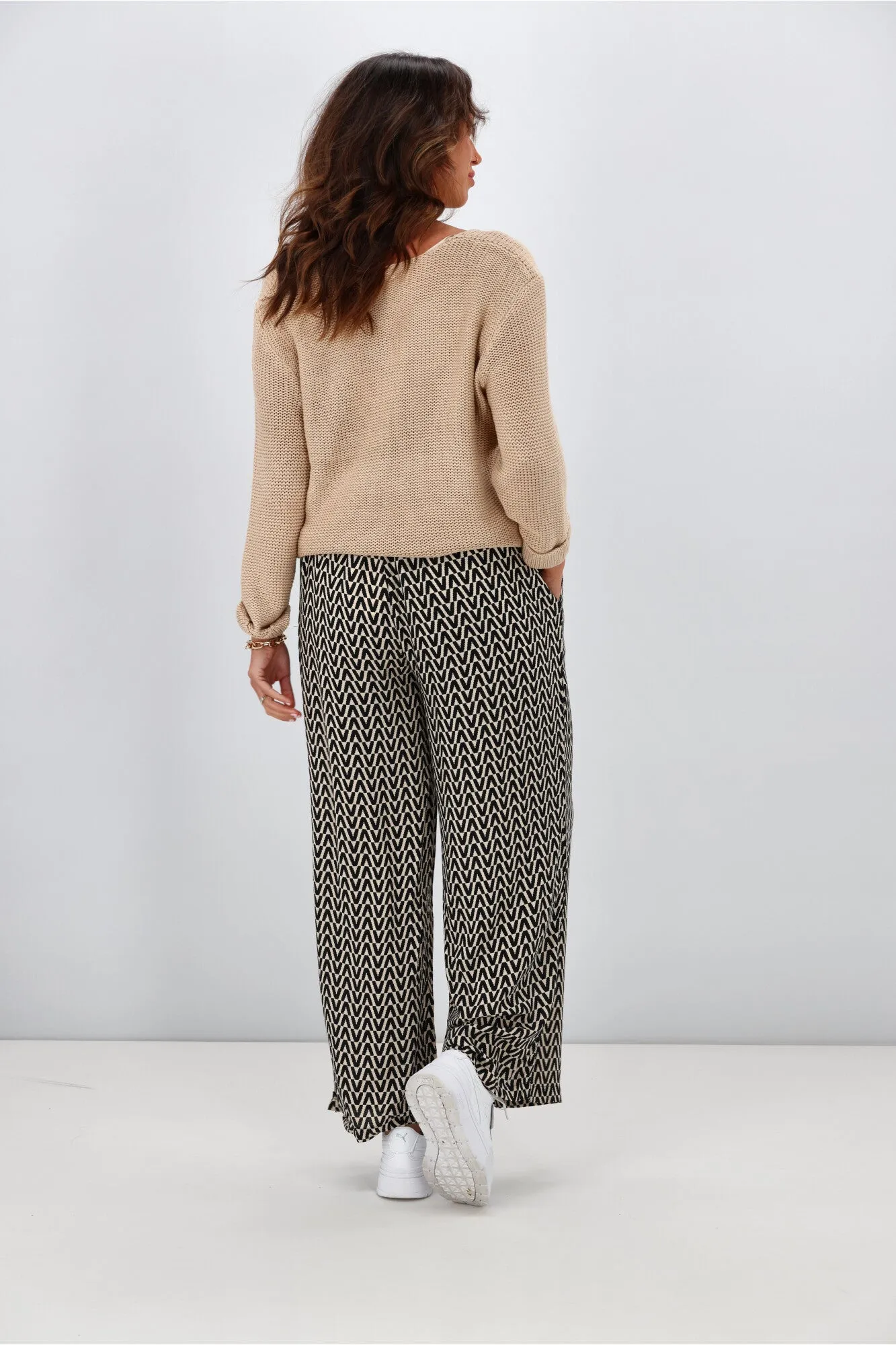 Fria Nova Geometric Print Pant Black