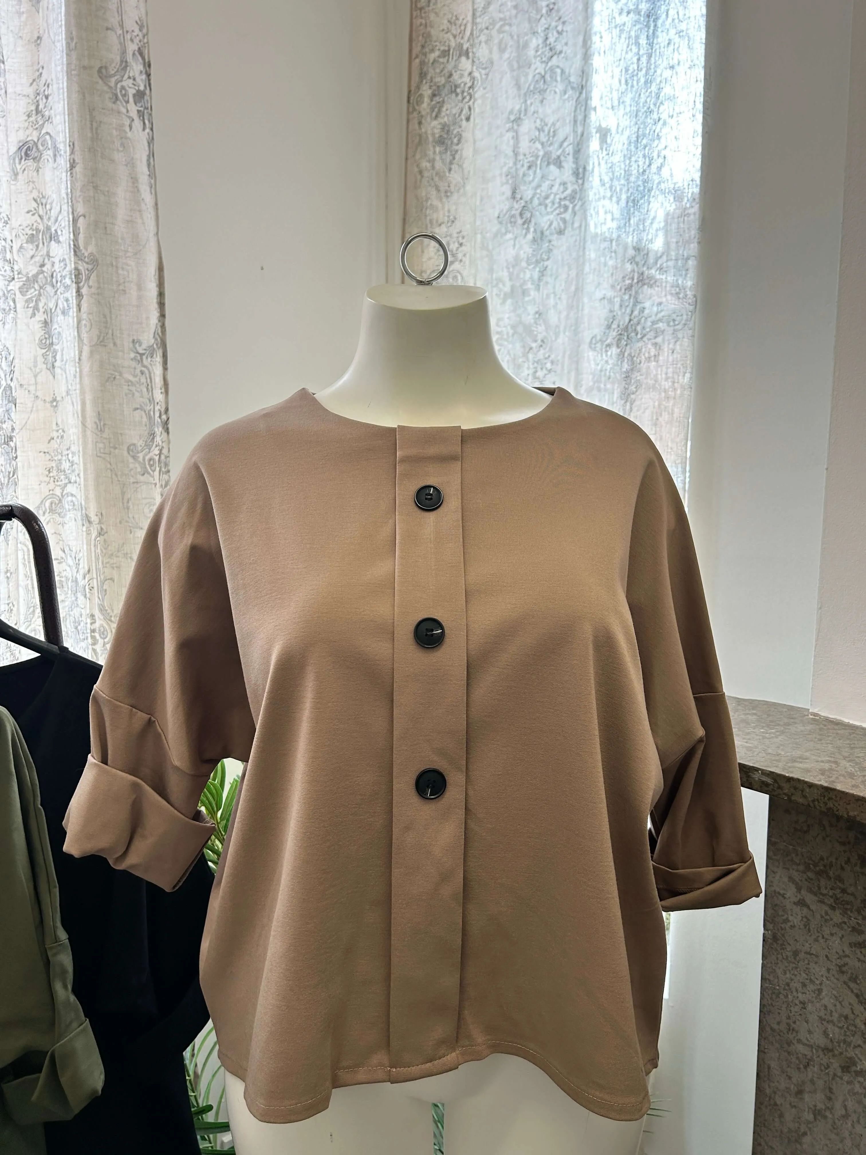 Funky Button Sweatshirt / Jacket