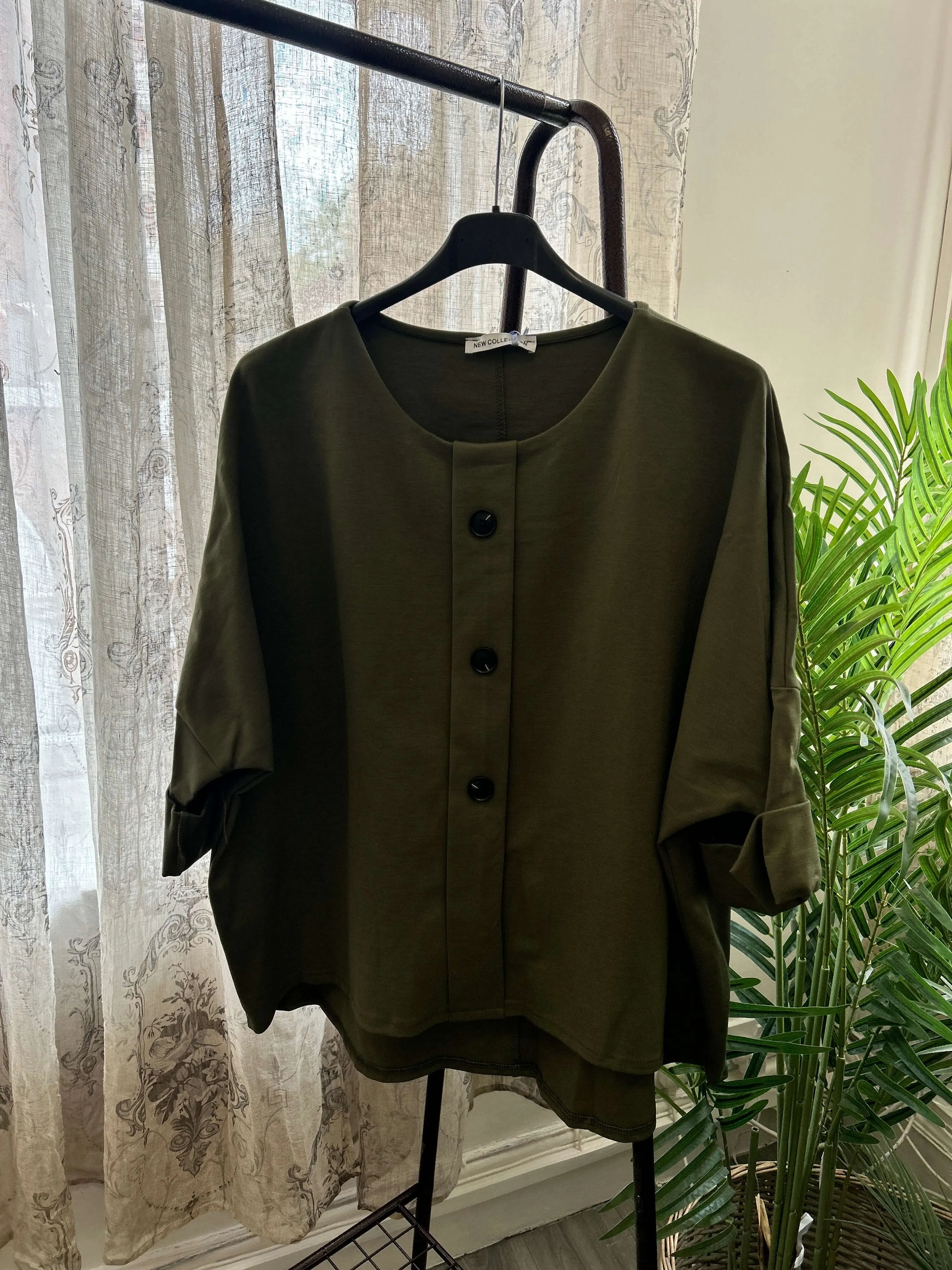 Funky Button Sweatshirt / Jacket