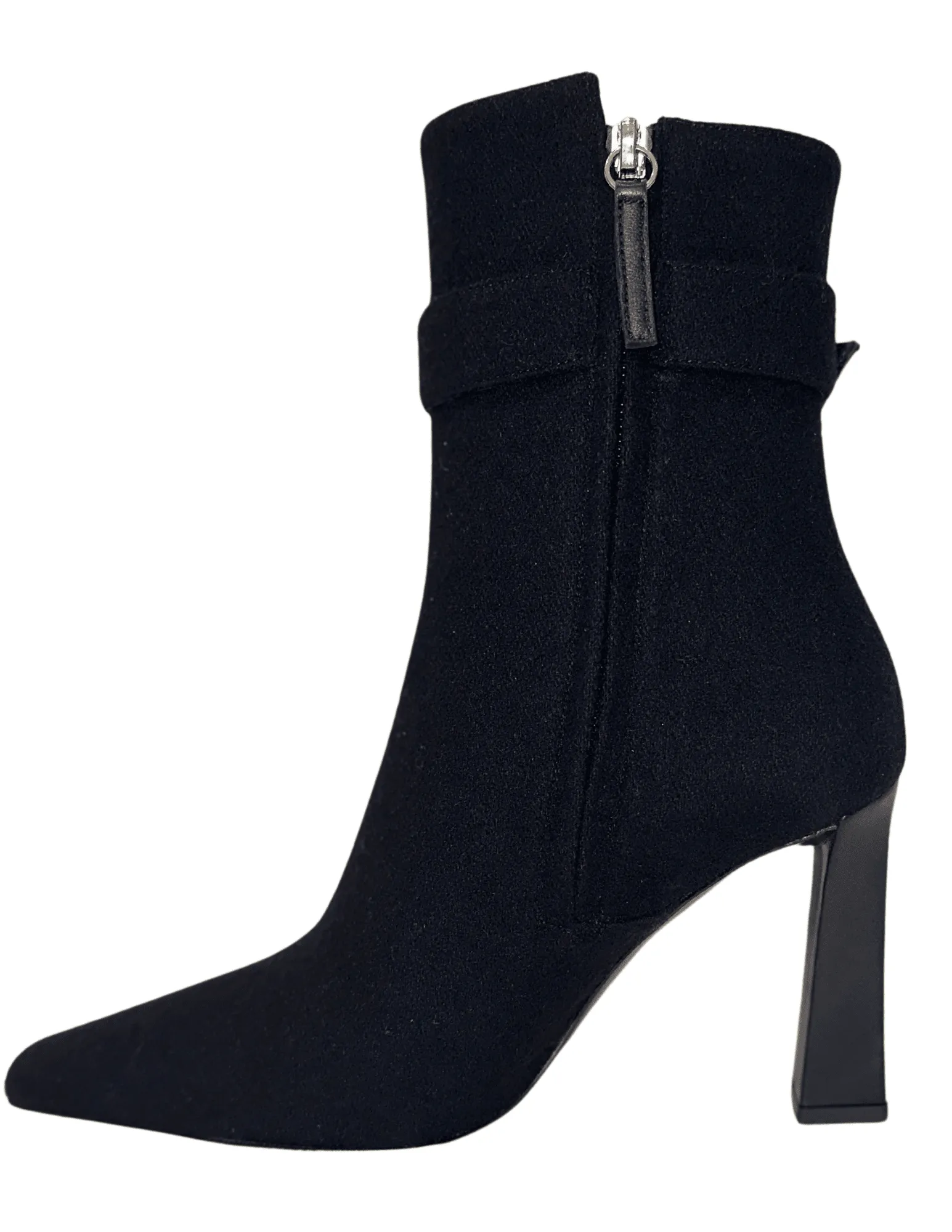 Giuseppe Zanotti Wool Buckle Heel Ankle Bootie