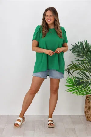 Gloss by Shine On Enya Pleat Back Top Emerald