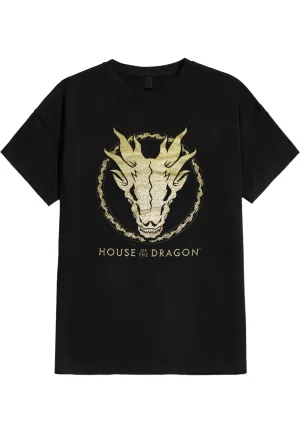 House Of The Dragon - Gold Ink Skull - T-Shirt