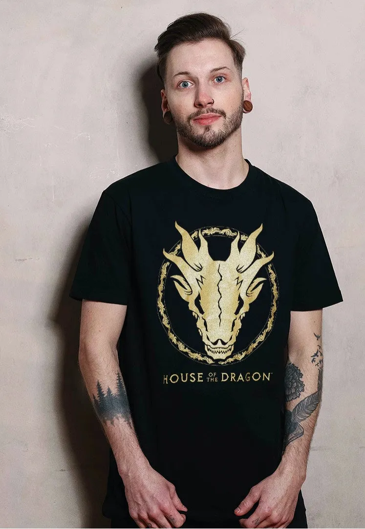 House Of The Dragon - Gold Ink Skull - T-Shirt