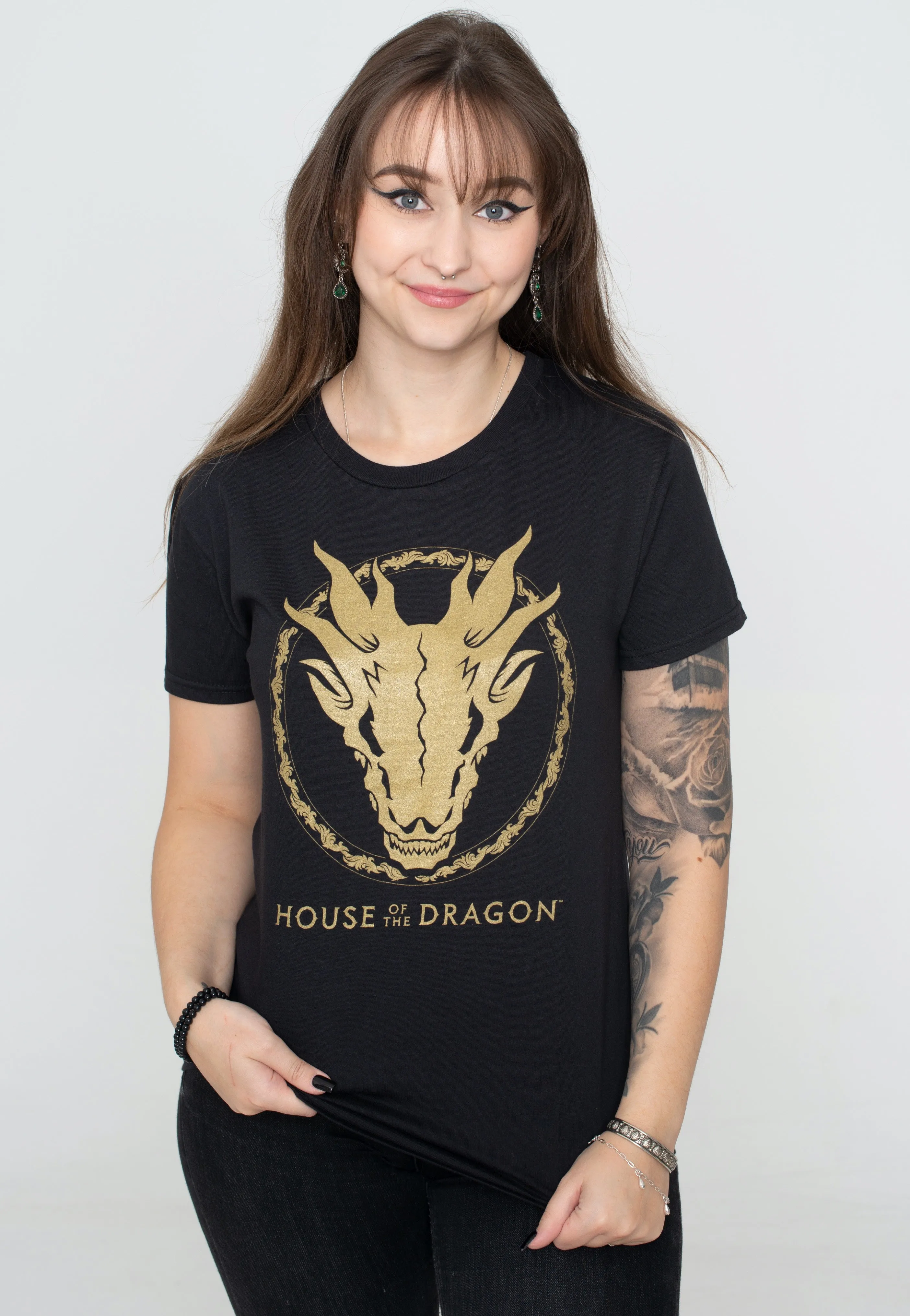 House Of The Dragon - Gold Ink Skull - T-Shirt