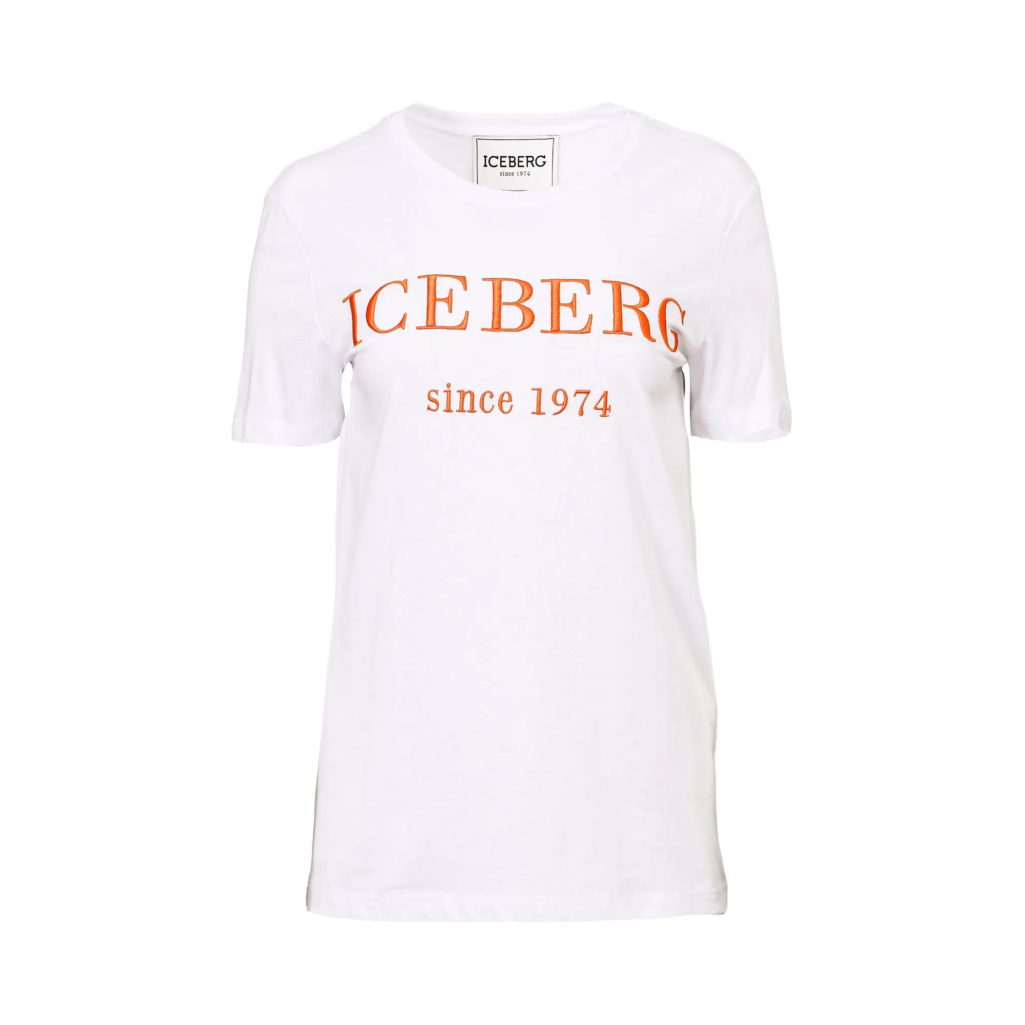 Iceberg Women's White Crew Neck T-Shirt with Bold Logo and "Since 1974" Detail